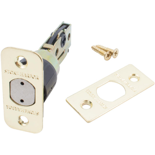 Stone Harbor Hardware Four-Way Adjustable Latch for Deadbolts, Polished Brass