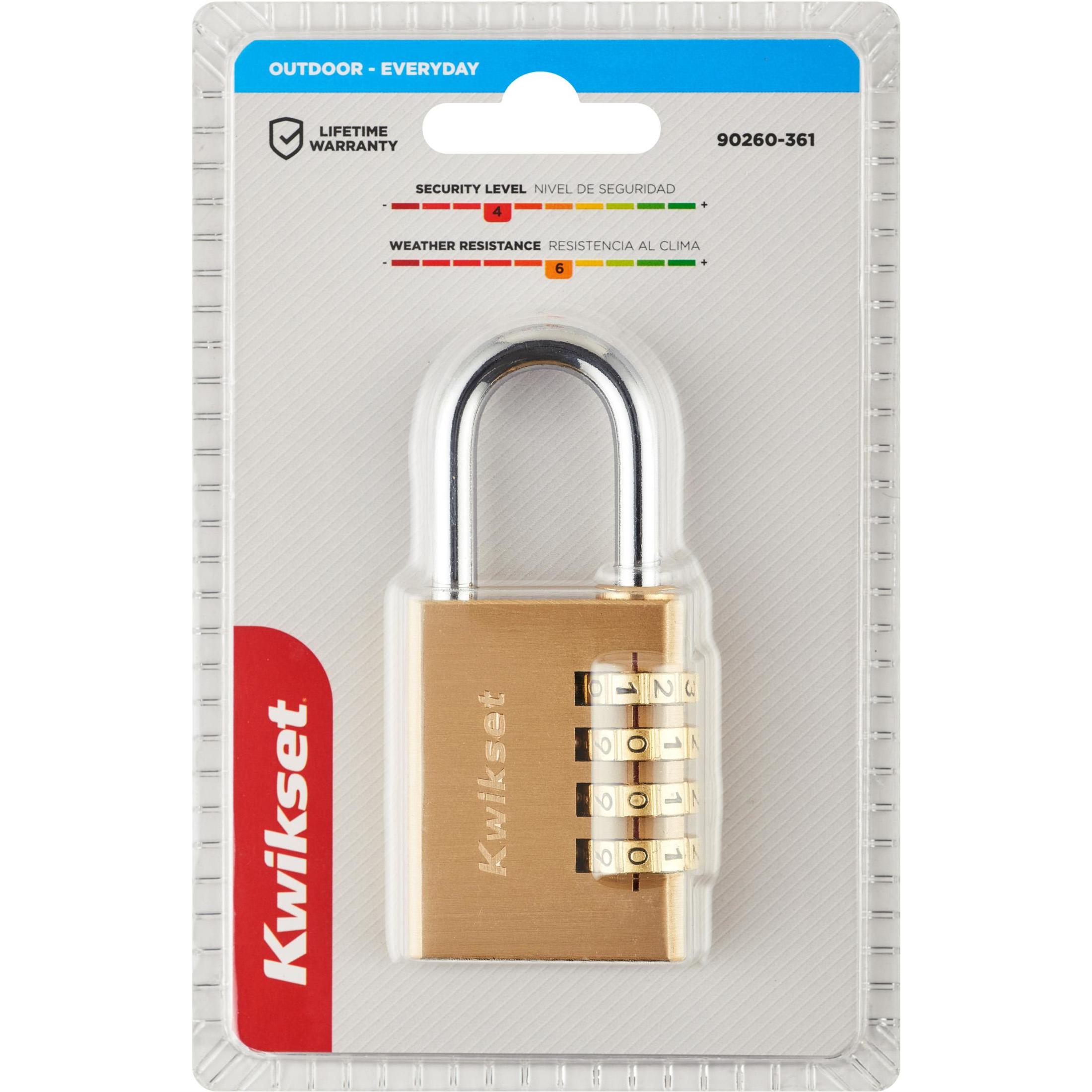 Kwikset 1-1/2" Brass Combination Padlock with 1-3/16" Shackle
