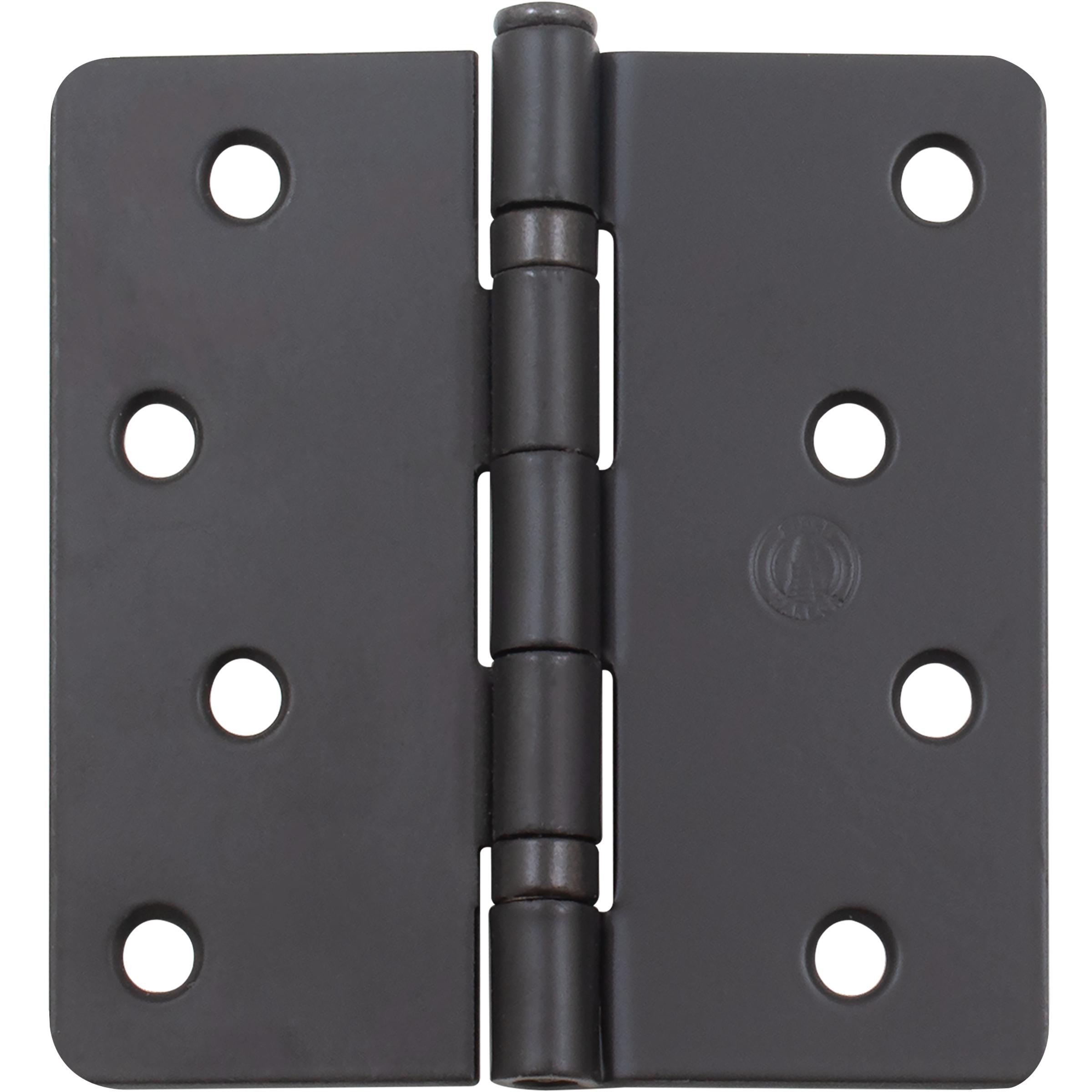 Stone Harbor Hardware 4" Ball-Bearing Door Hinges, 1/4" Radius Corner, Oil-Rubbed Bronze, 3-Pack