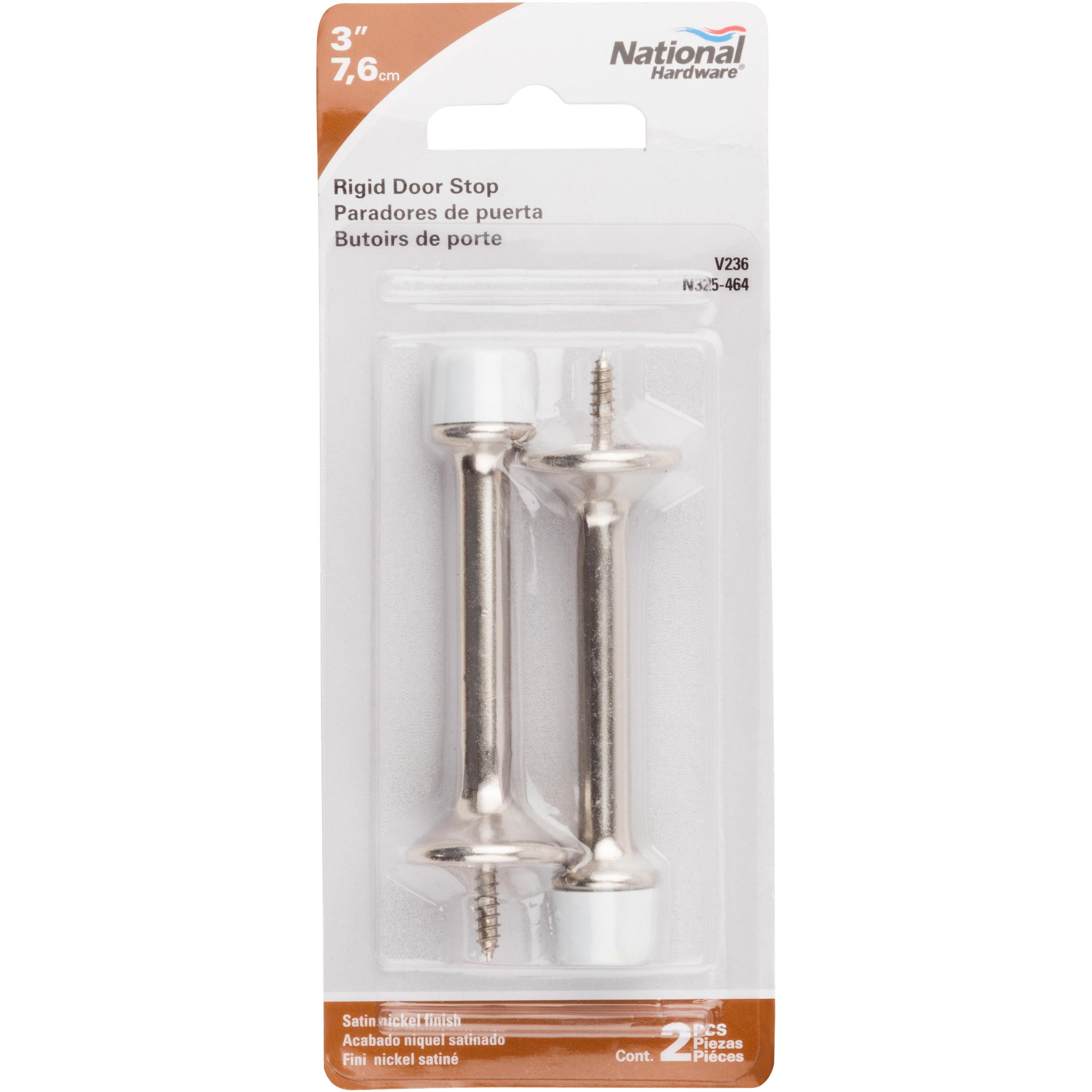 National Hardware - V236 3” Rigid Door Stop 2/pk - Satin Nickel