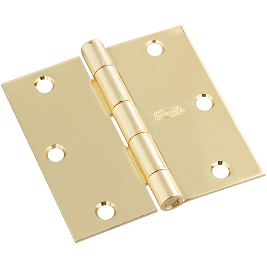 National Hardware - V512 3-1/2" SQR Hinge 3/pk - Brass Tone