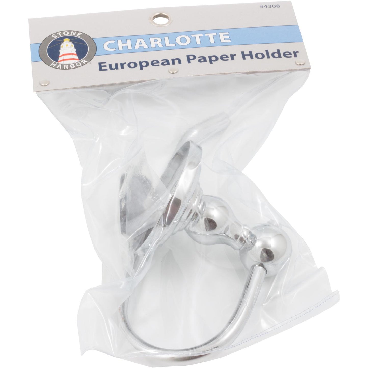 Stone Harbor Hardware Charlotte European Paper Holder, Polished Chrome