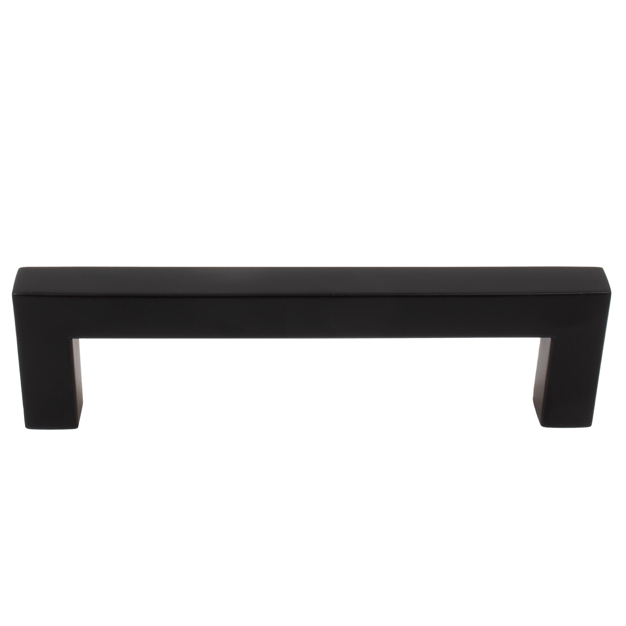 Stone Harbor Hardware Contemporary Square Cabinet Pull, 96 Millimeters, Stainless Steel Base Material, Matte Black