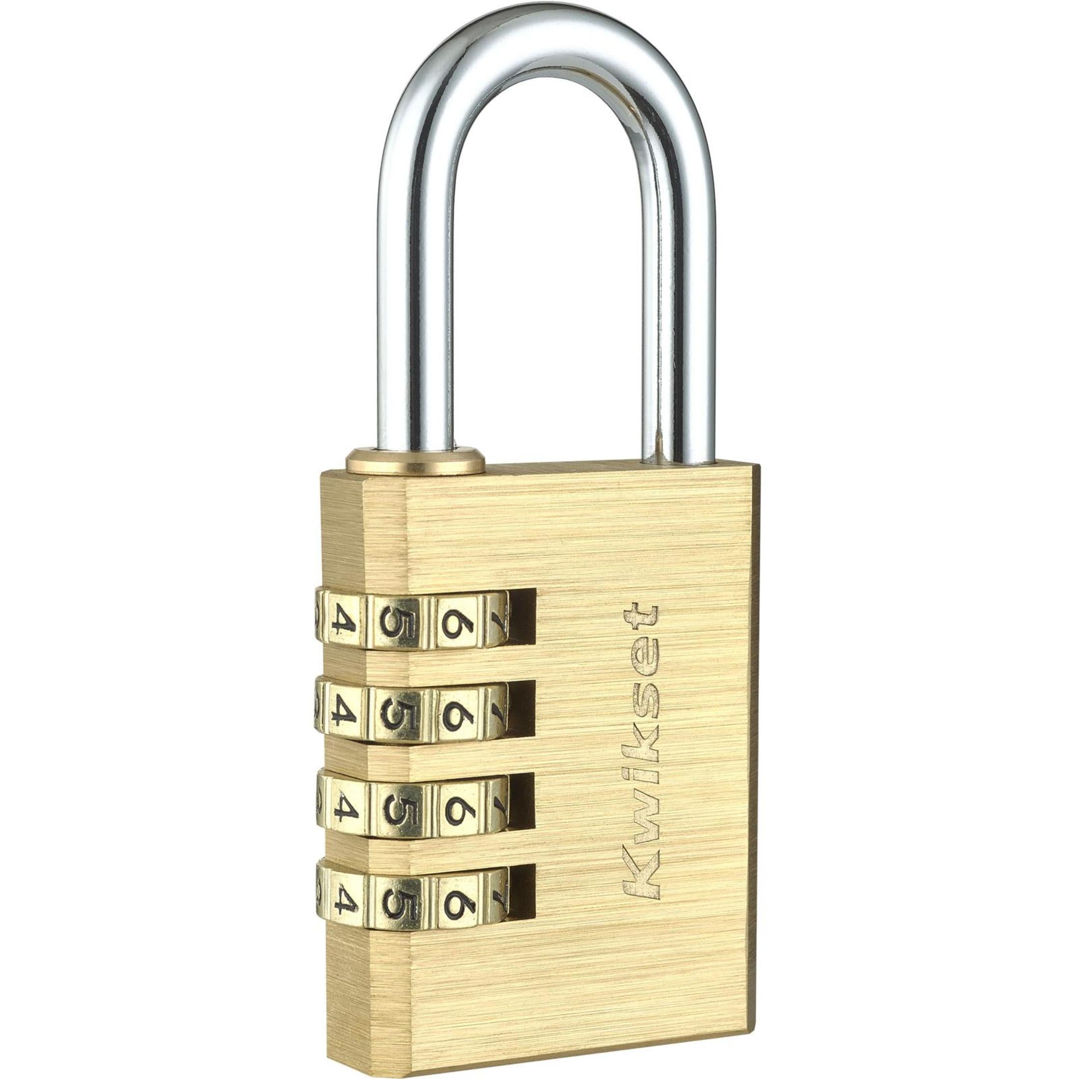 Kwikset 1-1/2" Brass Combination Padlock with 1-3/16" Shackle