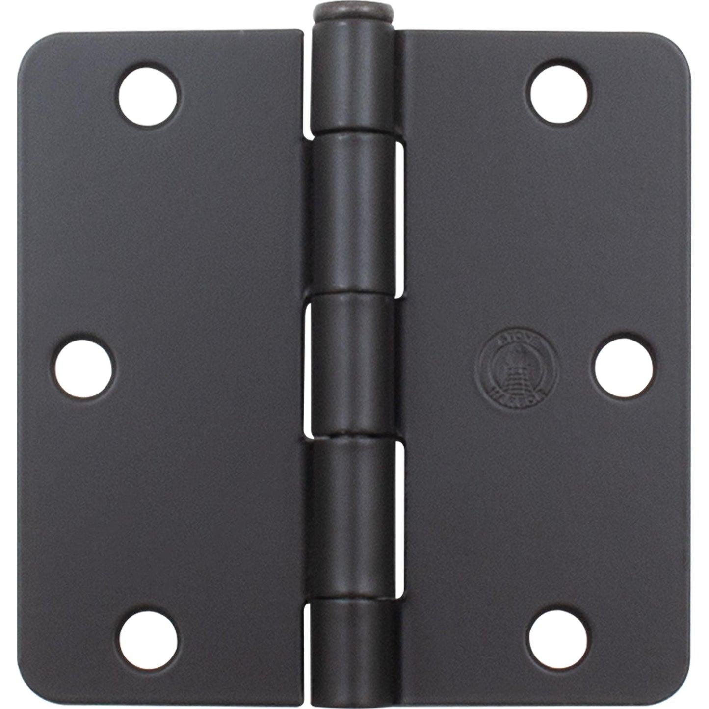 Stone Harbor Hardware 3-1/2" Door Hinges, 1/4" Radius Corner, Matte Black, 3-Pack
