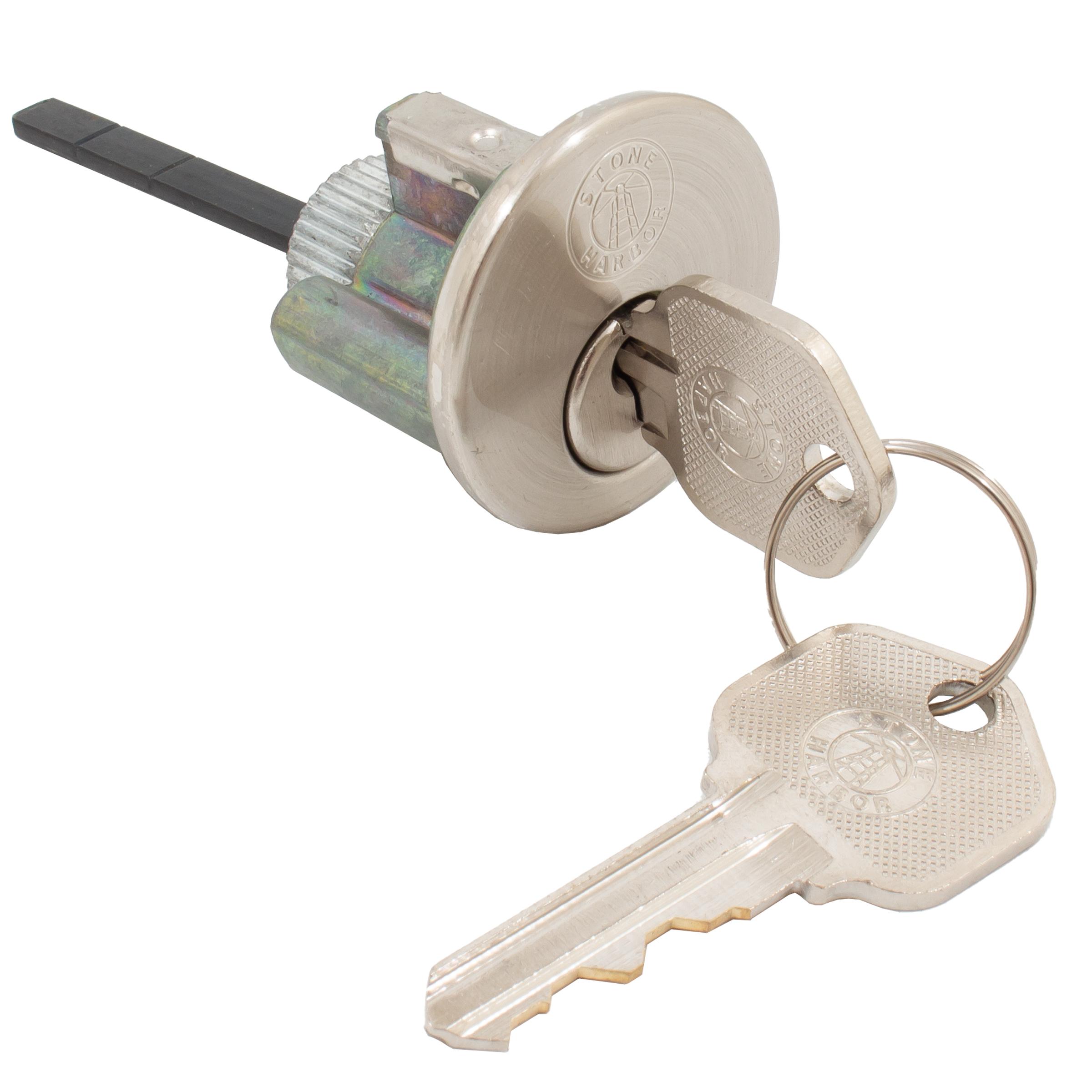 Stone Harbor Hardware Cylinder Assembly for Traditional Deadbolts & Handlesets, KW Keyway, Satin Nickel