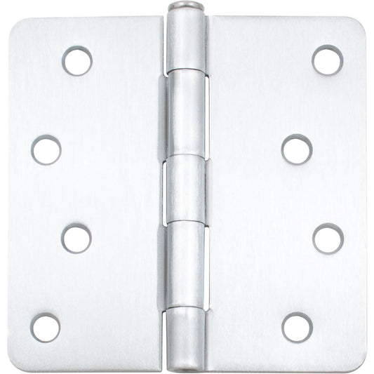 Stone Harbor Hardware Standard Hinge, 4 Inches, 1/4" Radius Corner, Bulk Pack (100 Each), Satin Chrome