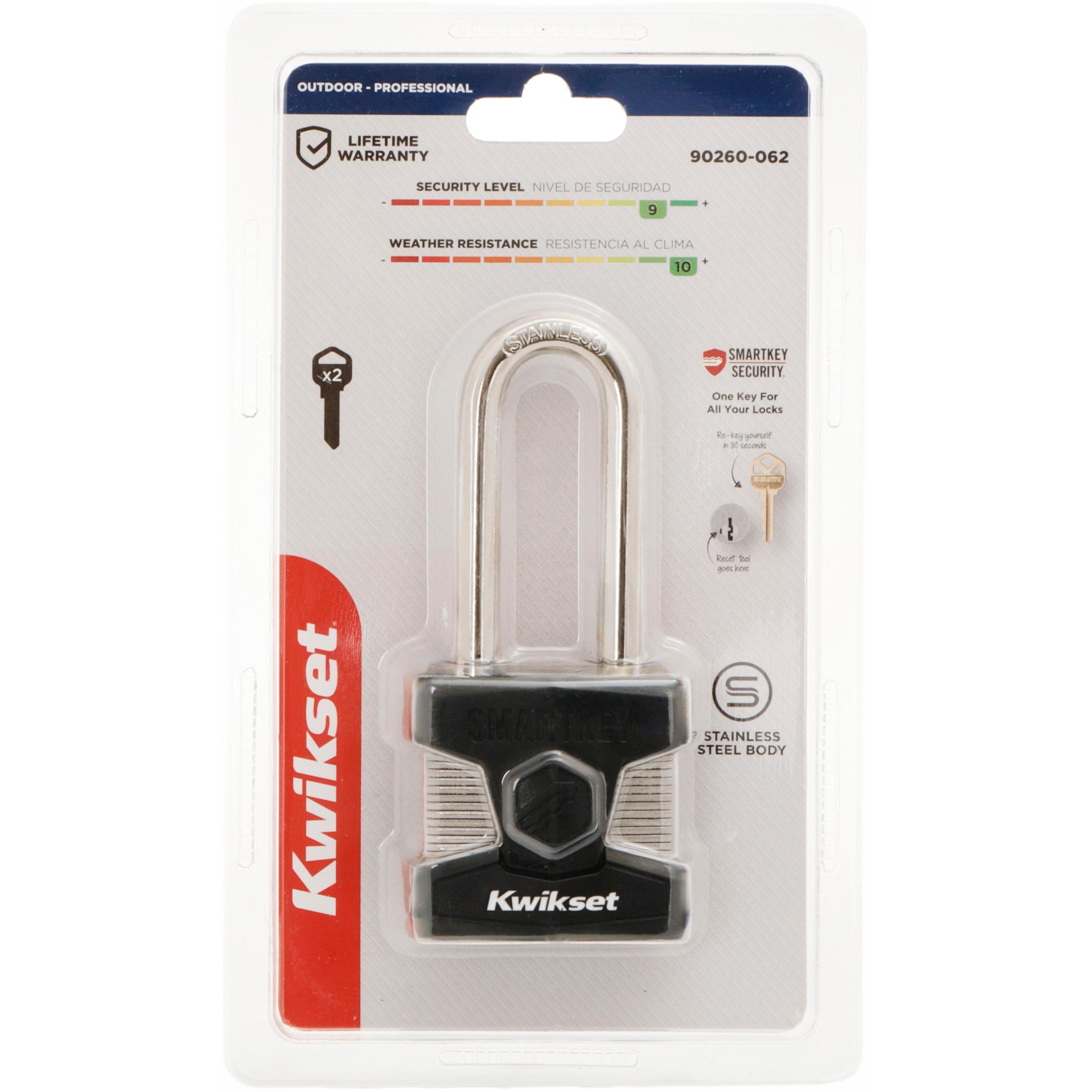 Kwikset 2" Padlock SMT with 2-1/2" Shackle, Stainless Steel