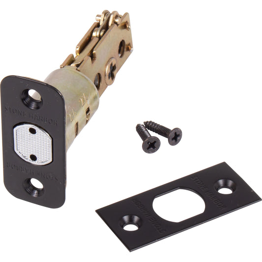 Stone Harbor Hardware Four-Way Adjustable Latch for Deadbolts, Matte Black