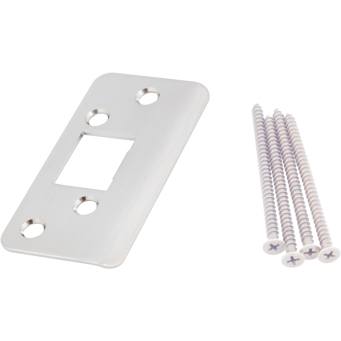 Stone Harbor Hardware Jamb Saver Strike Plate, 1-7/8" x 3-5/8", 2-1/4" Center-to-Center, Satin Nickel