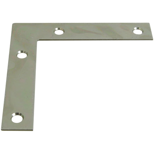 117BC 4" x 3/4" Flat Corner Plate - Zinc Plated