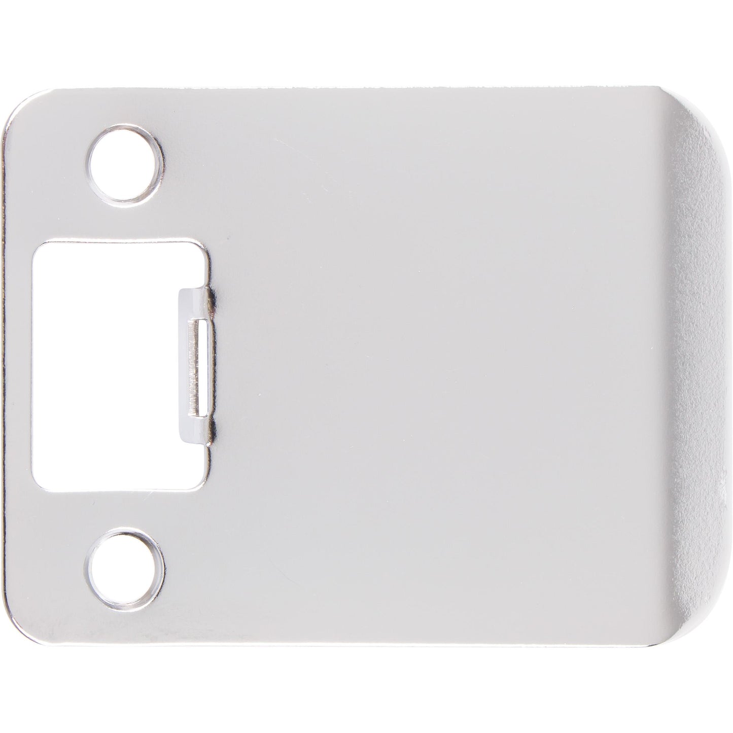 Stone Harbor Hardware Round Corner Extended Lip Strike Plate, 2-1/4" x 2-1/2", (3" Overall Length), Polished Chrome