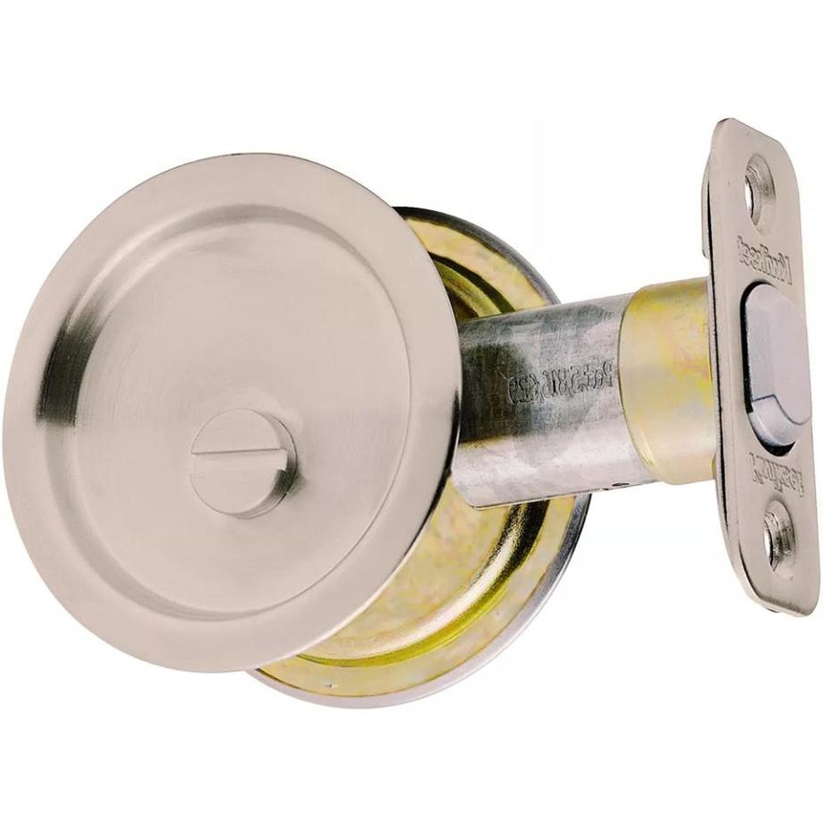 Round Privacy/Bed & Bath Pocket Door Lock - 335 Series with Round Corner Latch
