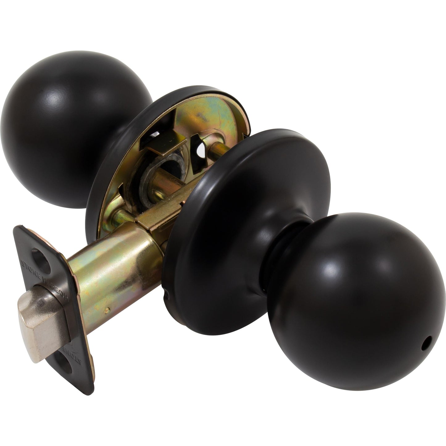 Stone Harbor Hardware Ball Door Knob, Privacy (Bed/Bath) Latch, Matte Black