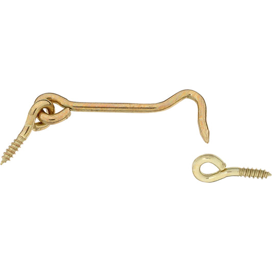 V2001 3" Hook & Eye - Polished Brass