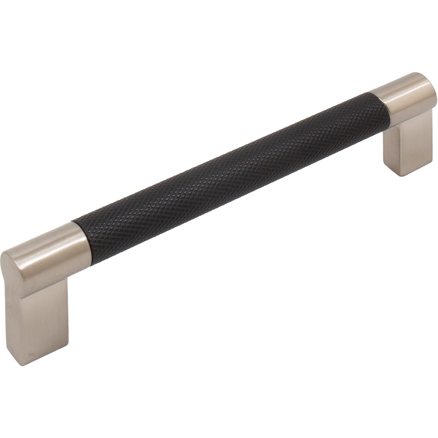 Stone Harbor Hardware Urban Cabinet Pull, 128 Millimeters, Matte Black with Satin Nickel Ends