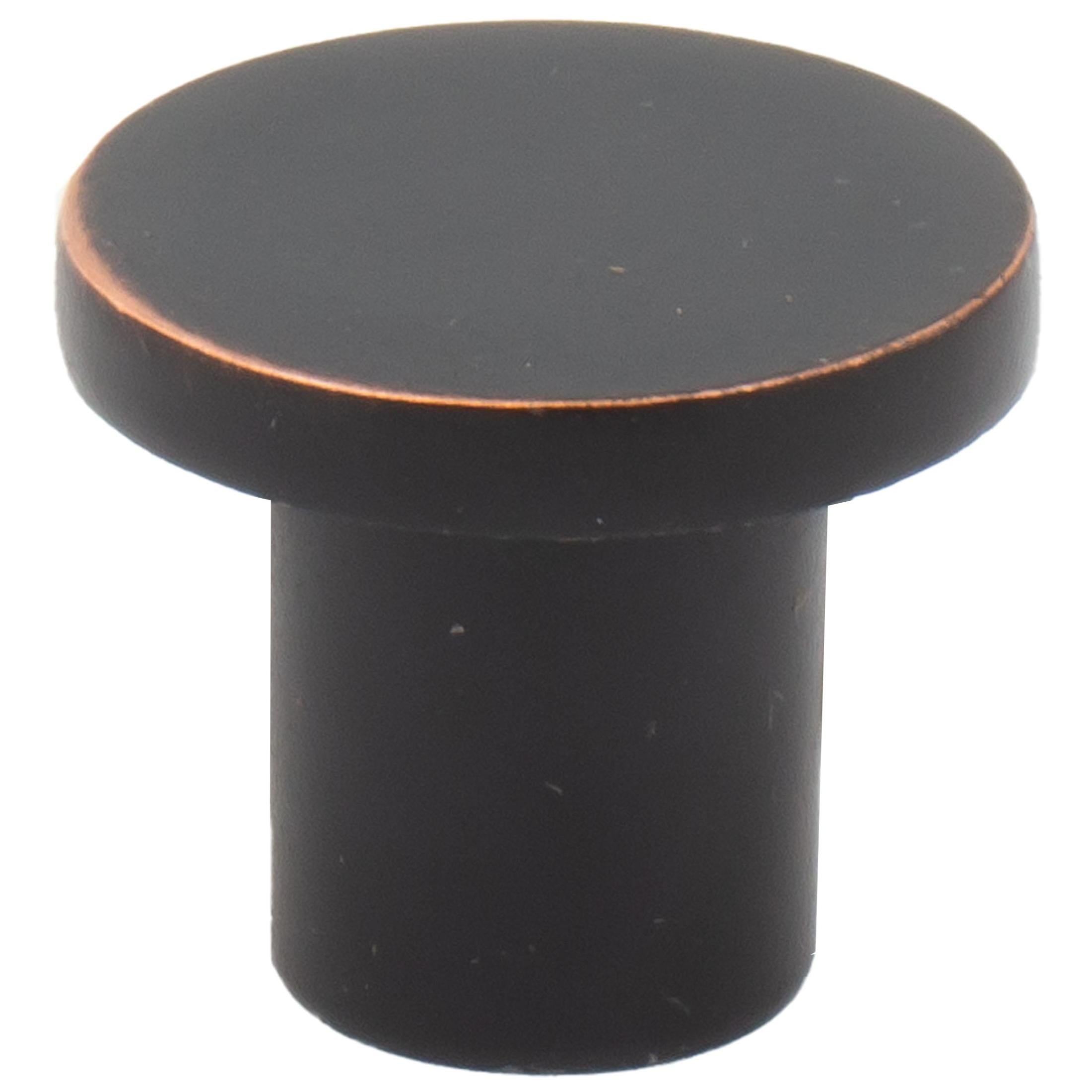 Contemporary Round Cabinet Knob, 15/16 Inches, Zinc Base Material