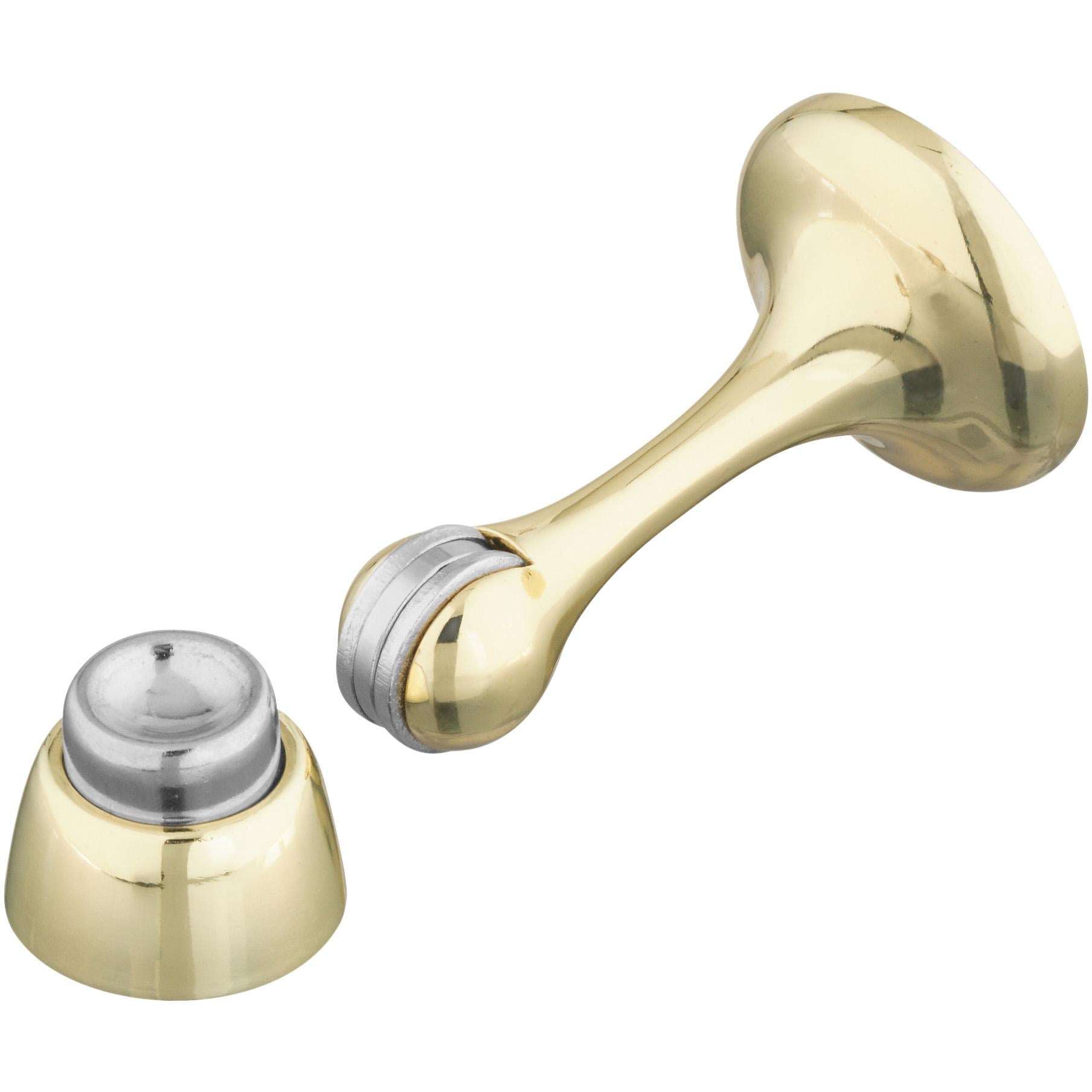 National Hardware - V244 3” Magnetic Rigid Door Stop with Catch - Polished Brass