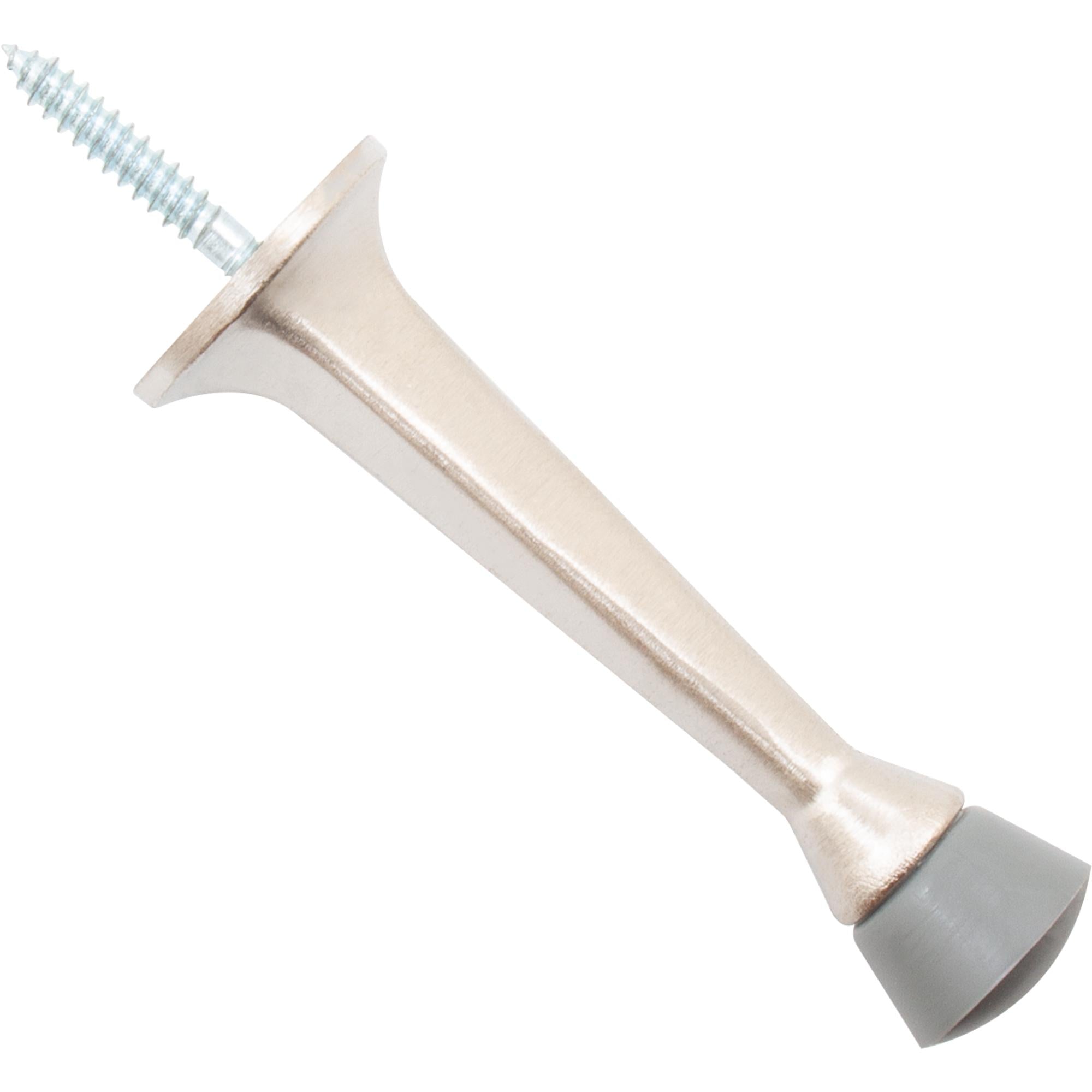 Stone Harbor Hardware Standard-Duty Solid Door Stop, 3 Inches, Satin Nickel