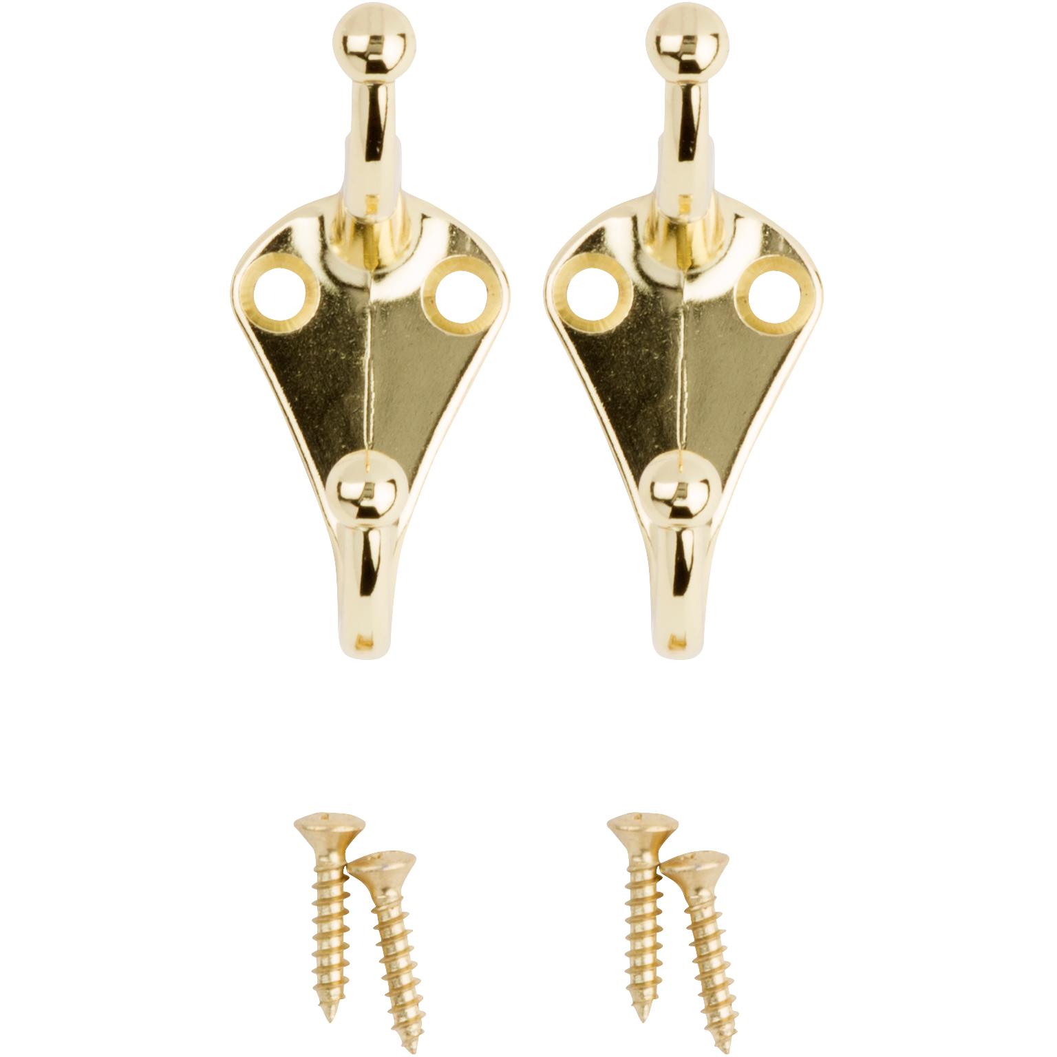 V160 Coat & Hat Hook 2/pk - Brass