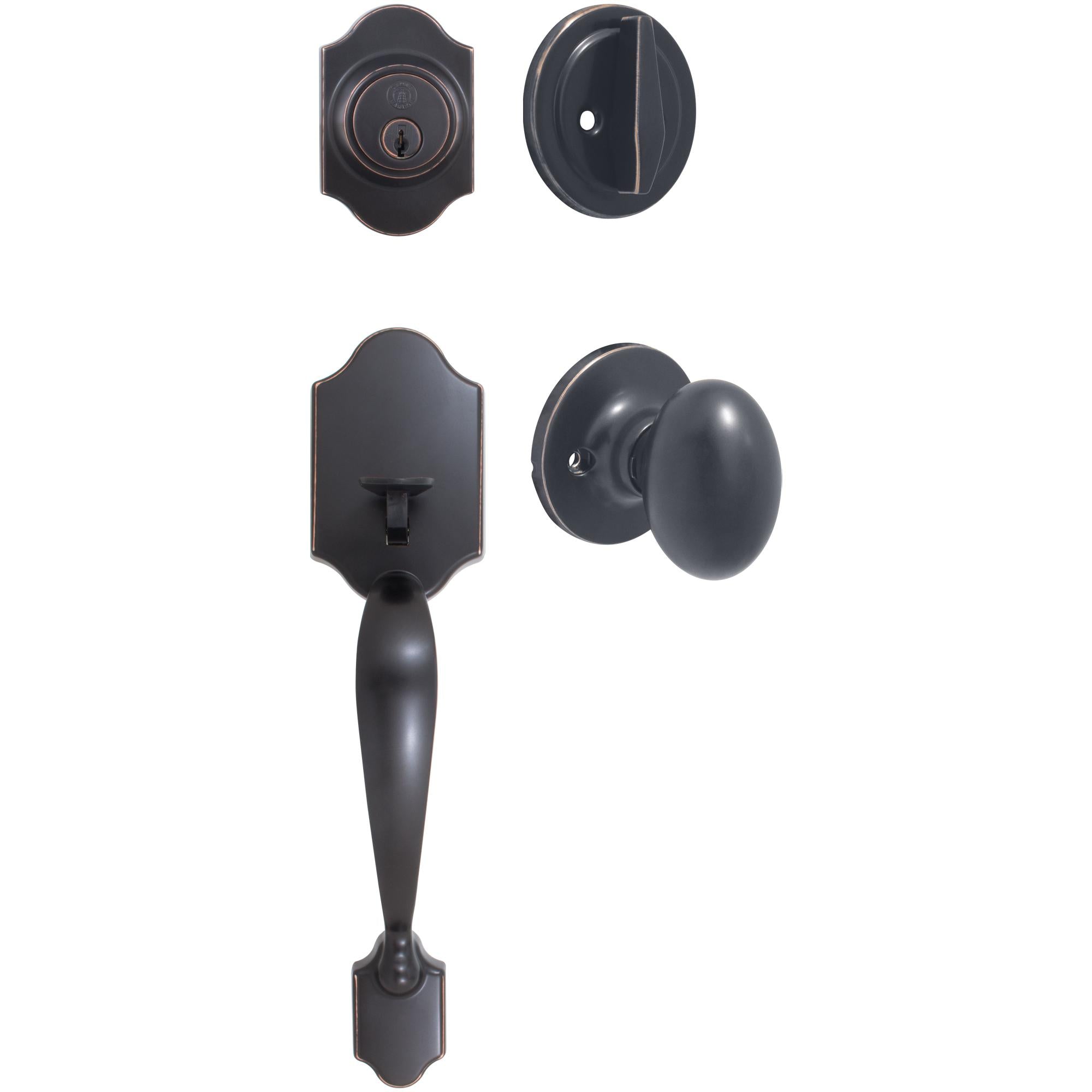 Stone Harbor Hardware Cedar Brook Handleset, Springhill Interior Trim, KW Keyway, Vintage Bronze