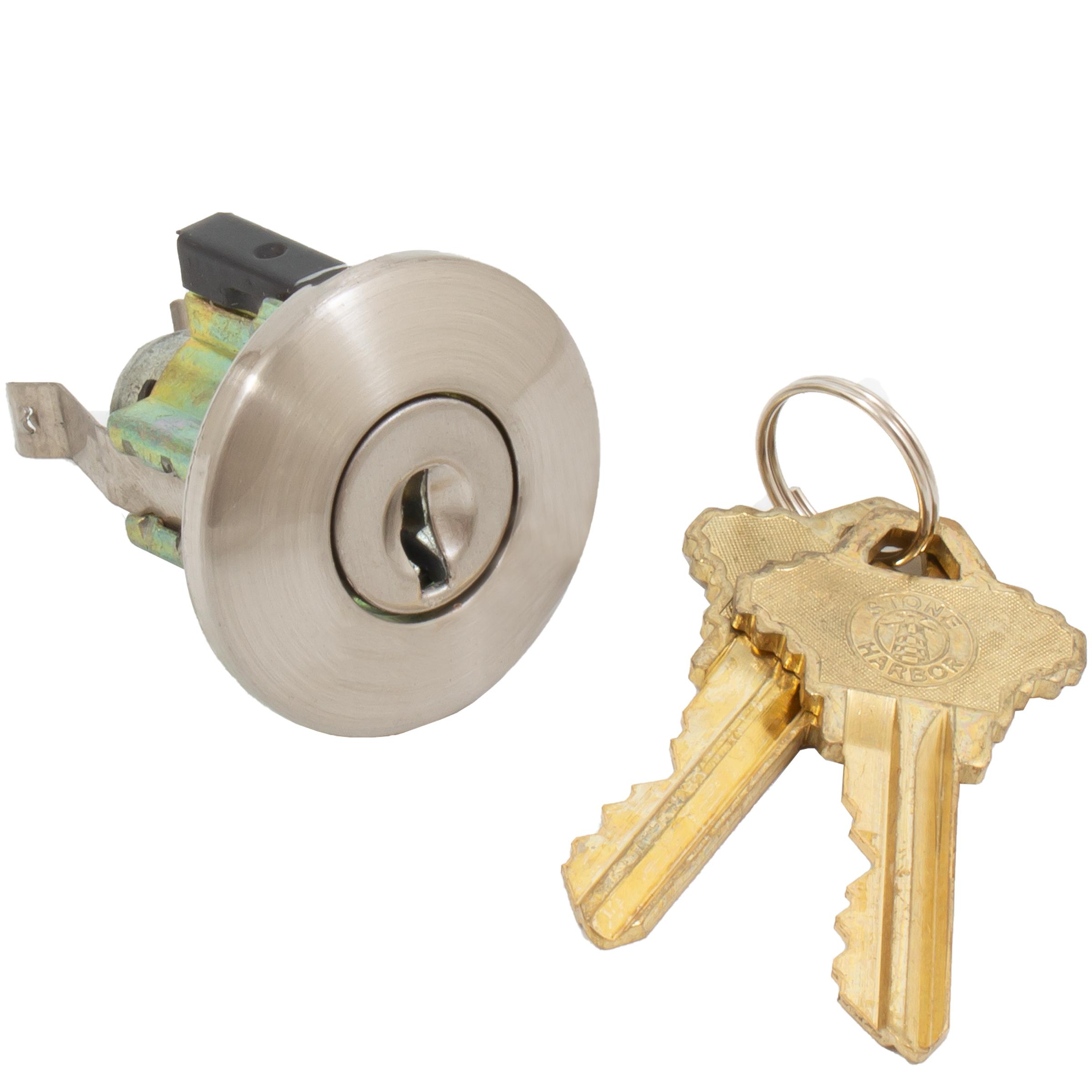 Stone Harbor Hardware Cylinder Assembly for Highland and Tulip Knobs, SC Keyway, Satin Nickel