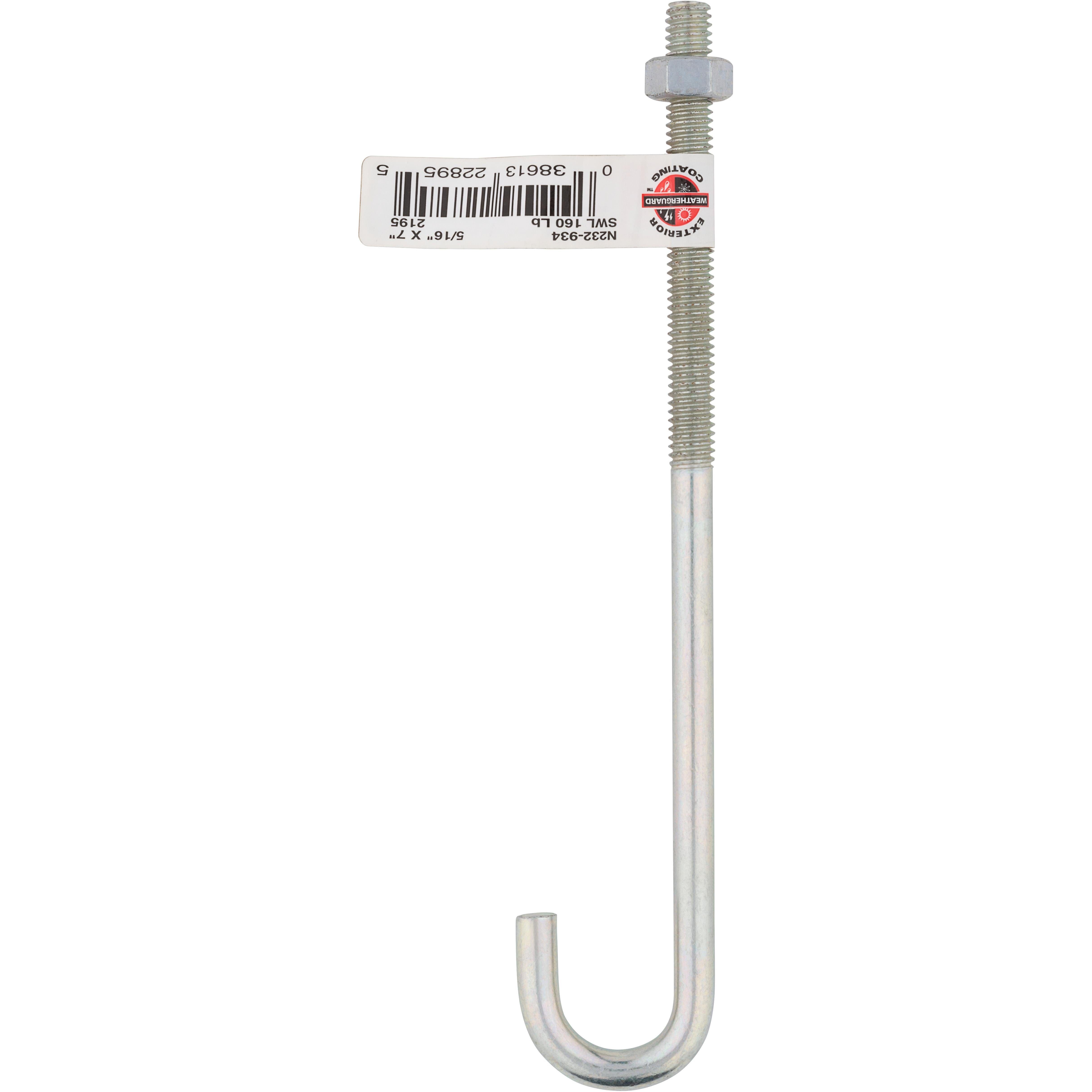 2195BC 5/16" x 7" J-Bolt - Zinc Plated