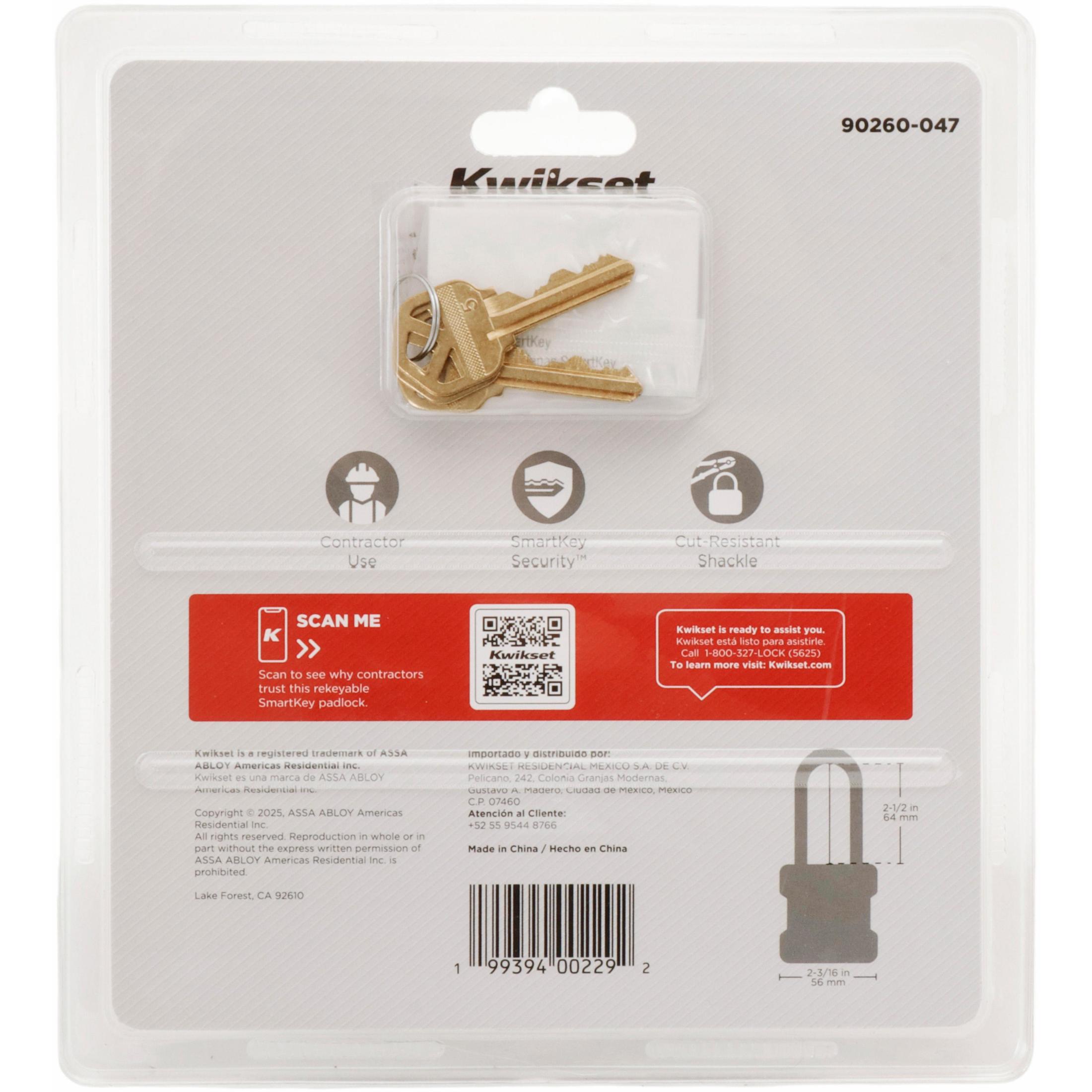 Kwikset 2" Padlock SMT KA with 2-1/2" Shackle, 2-Pack