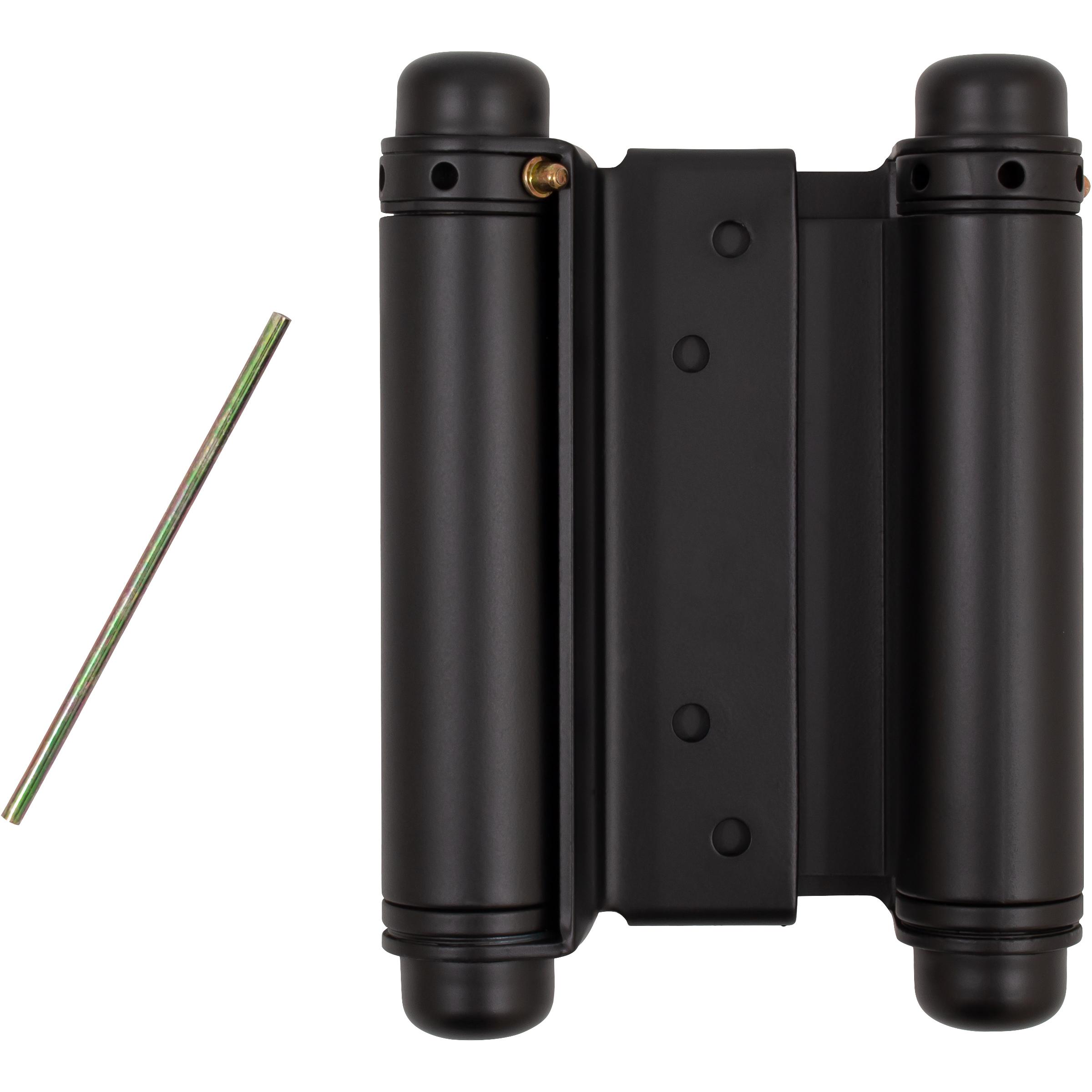 Stone Harbor Hardware Heavy-Duty Double Acting Spring Hinge, 4 Inches, Fits Doors 7/8" to 1-1/8" Thick, 1-Pack, Matte Black