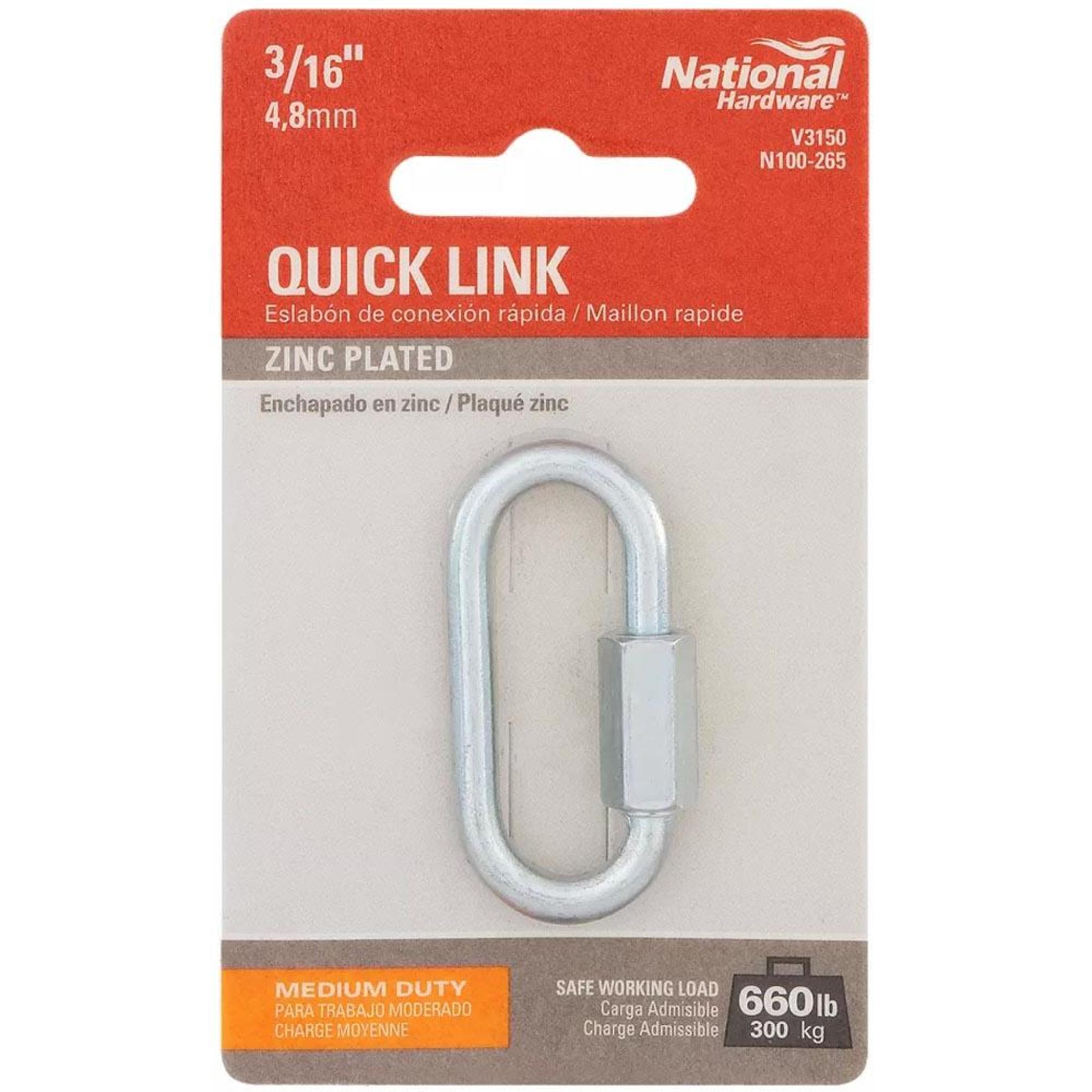 National Hardware - N100-265 V3150 3/16" Quick Link Quick Link in Zinc Plated