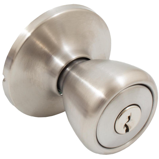 Stone Harbor Hardware Pre-Keyed Entry Work Lock, Entry Latch, SC Keyway, #98789 Key, Satin Stainless Steel