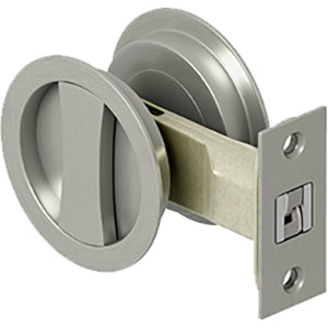 SDRP218U15 Sliding Door Round Passage Lock - Satin Nickel