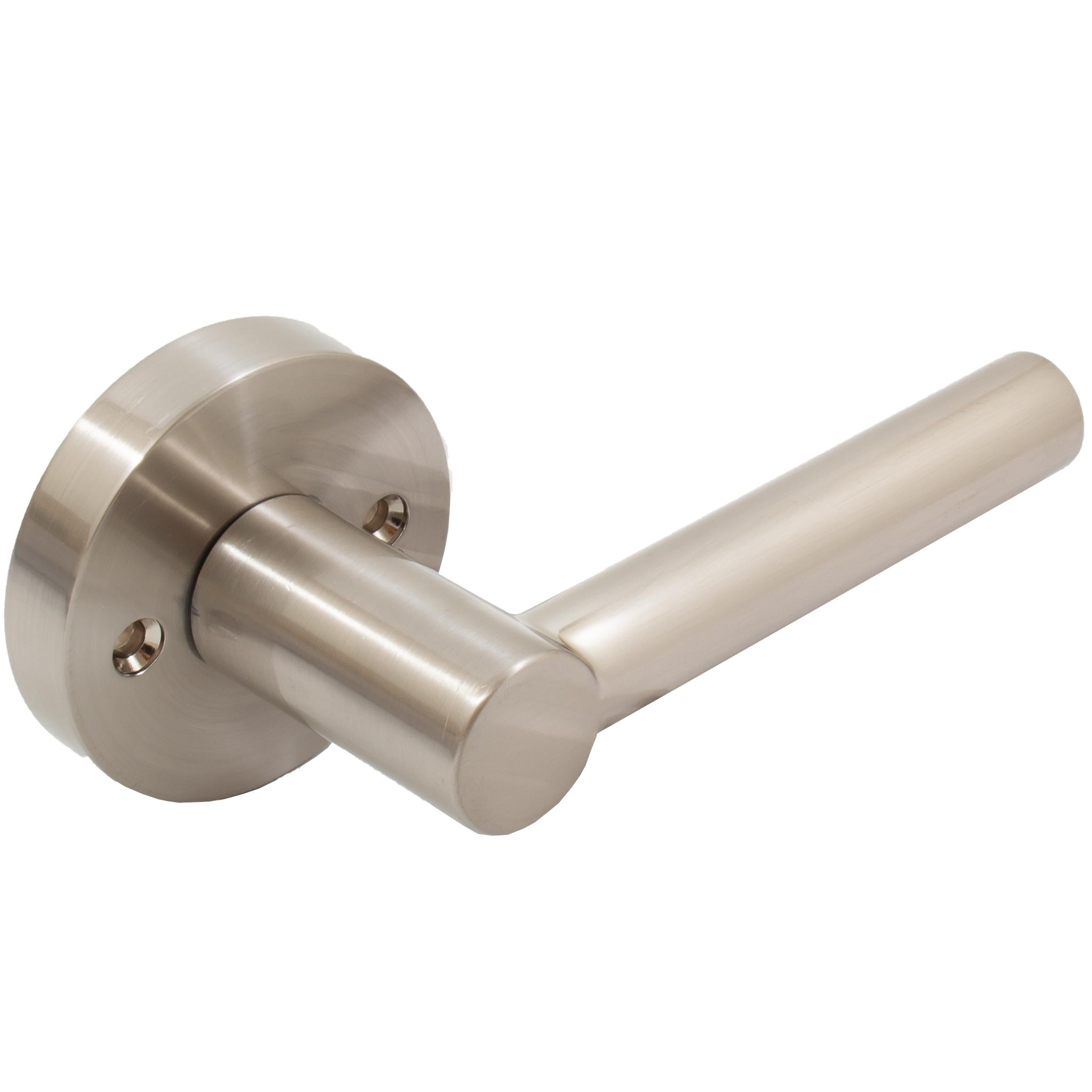 Stone Harbor Hardware Zurich Door Lever with Round Rosette, Dummy (Non-Turning) Latch, Satin Nickel