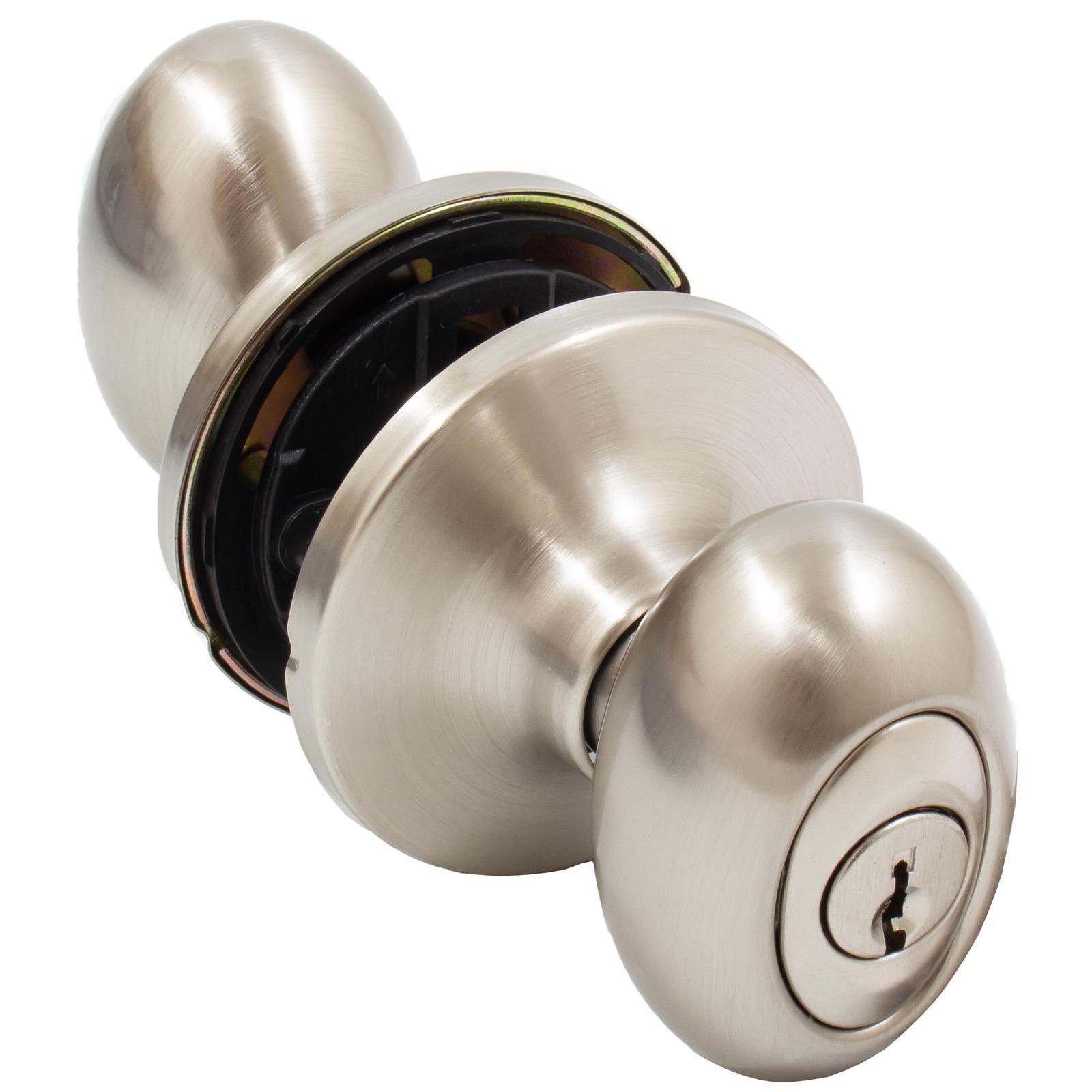 Stone Harbor Hardware Springhill Door Knob, Entry Latch, KW Keyway, Satin Nickel