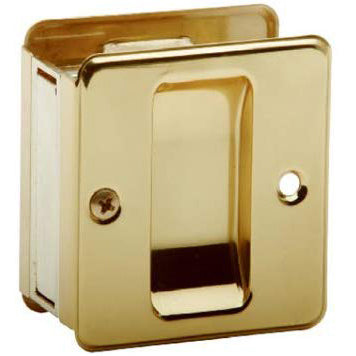 990A3 Pocket Door Lock Passage - Polished Brass