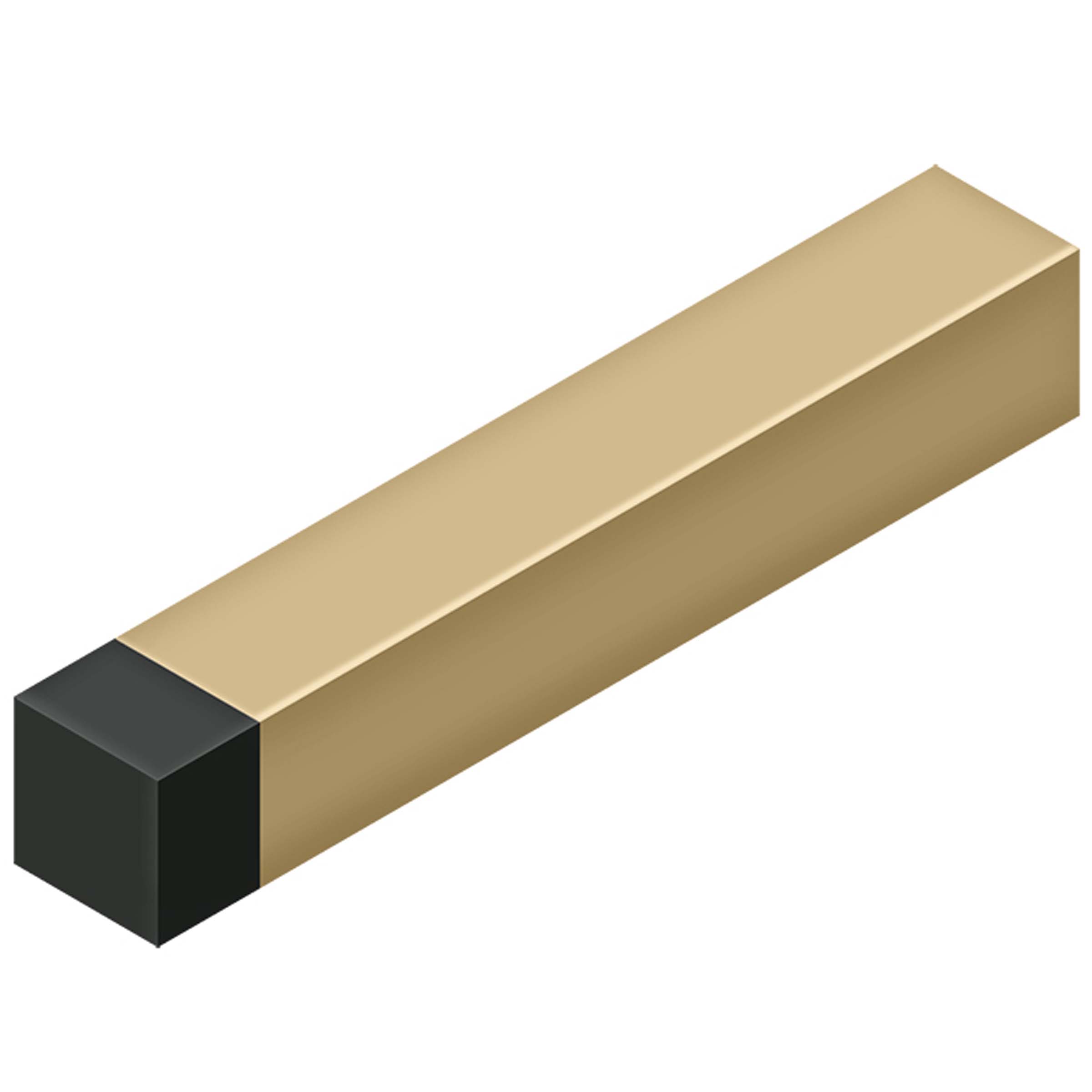 Deltana 4" MODERN BASEBOARD BUMPER, SOLID BRASS (Square, Brushed Brass)