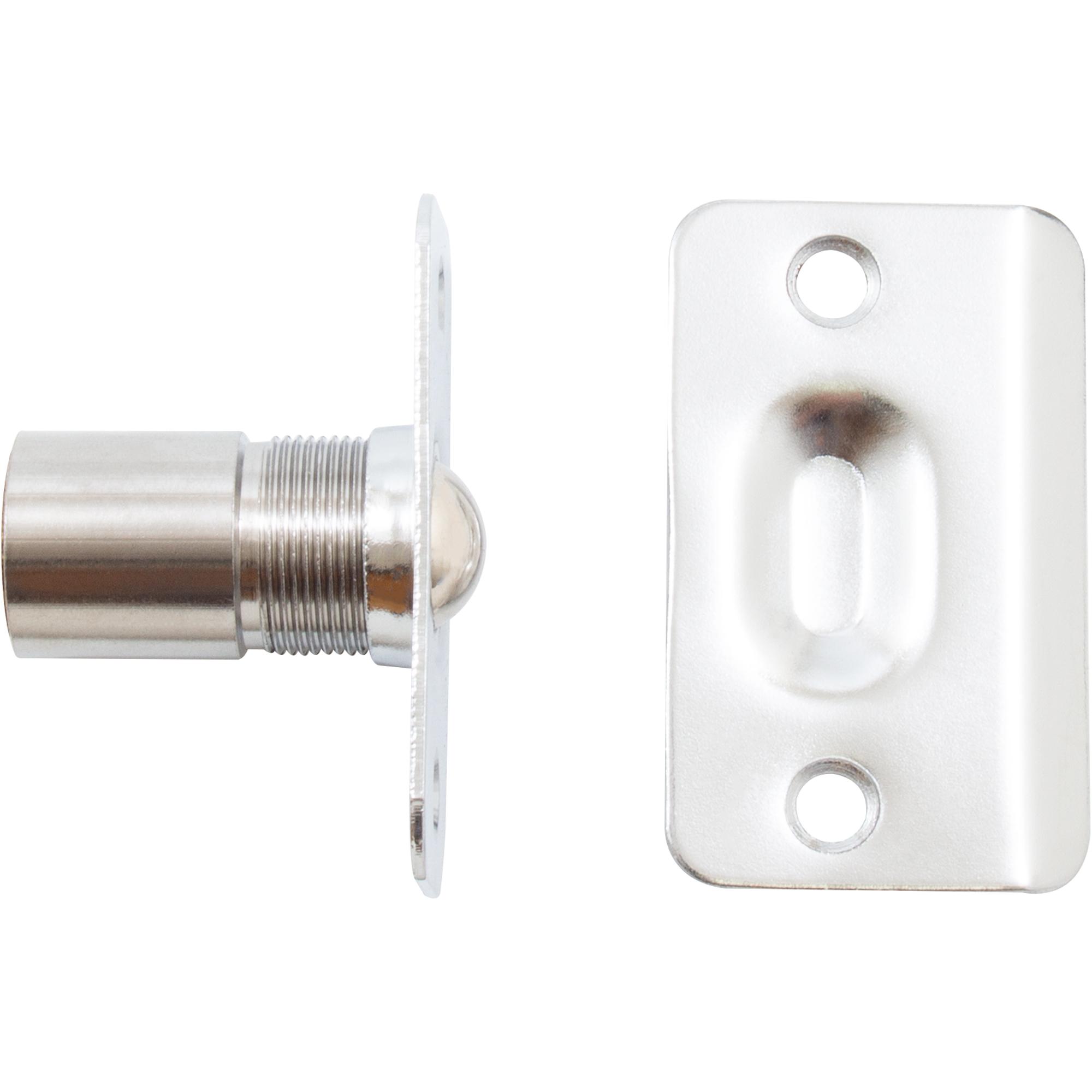 Stone Harbor Hardware Round Corner Dual Adjust Ball Catch, Polished Chrome