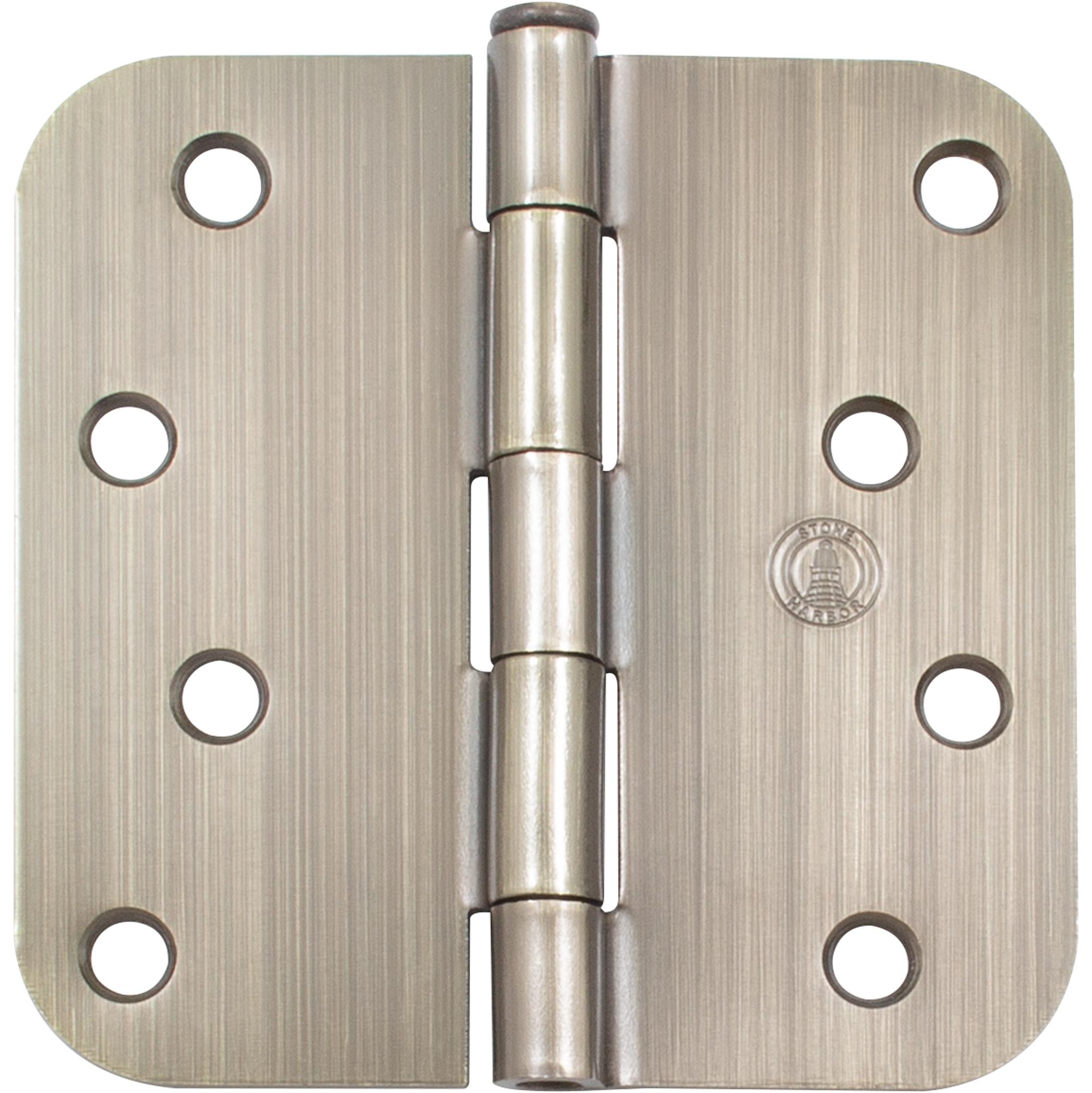 Stone Harbor Hardware Standard Hinge, 4 Inches, 5/8" Radius Corner, Bulk Pack (100 Each), Antique Brass