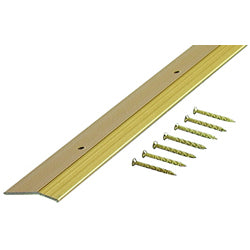 72074 - 1-3/8 In. X 36 In. Satin Brass Aluminum Carpet Trim w/ Screw Nails