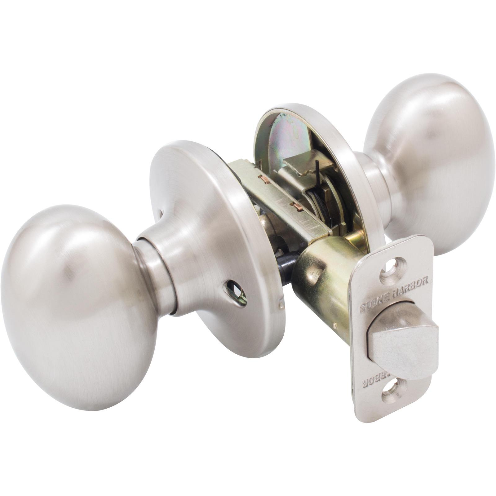 Stone Harbor Hardware Springhill Door Knob, Passage (Hall/Closet) Latch, Satin Nickel
