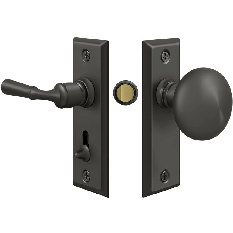 SDLS480U10B Tubular Storm Door Lock with Plate - Oil-Rubbed Bronze