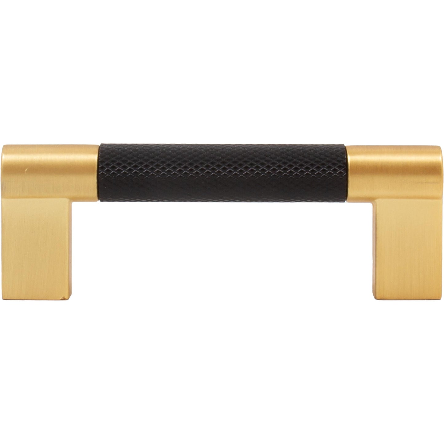 Stone Harbor Hardware Urban Cabinet Pull, 3 Inches, Matte Black with Satin Brass Ends
