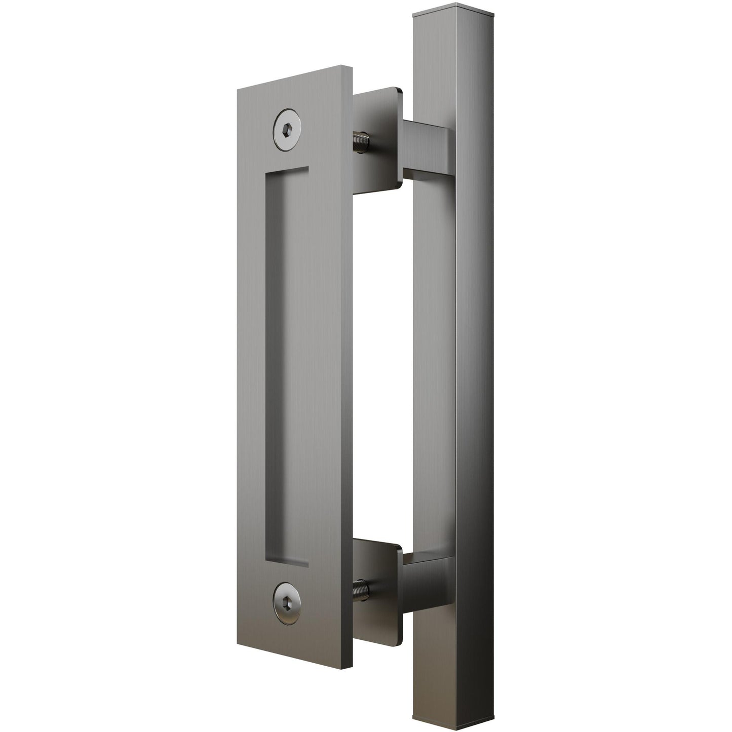Stone Harbor Hardware Sliding Door Combo Pull Set, 8-1/2" Flat Pull, 12" Square Bar Pull, Satin Stainless Steel