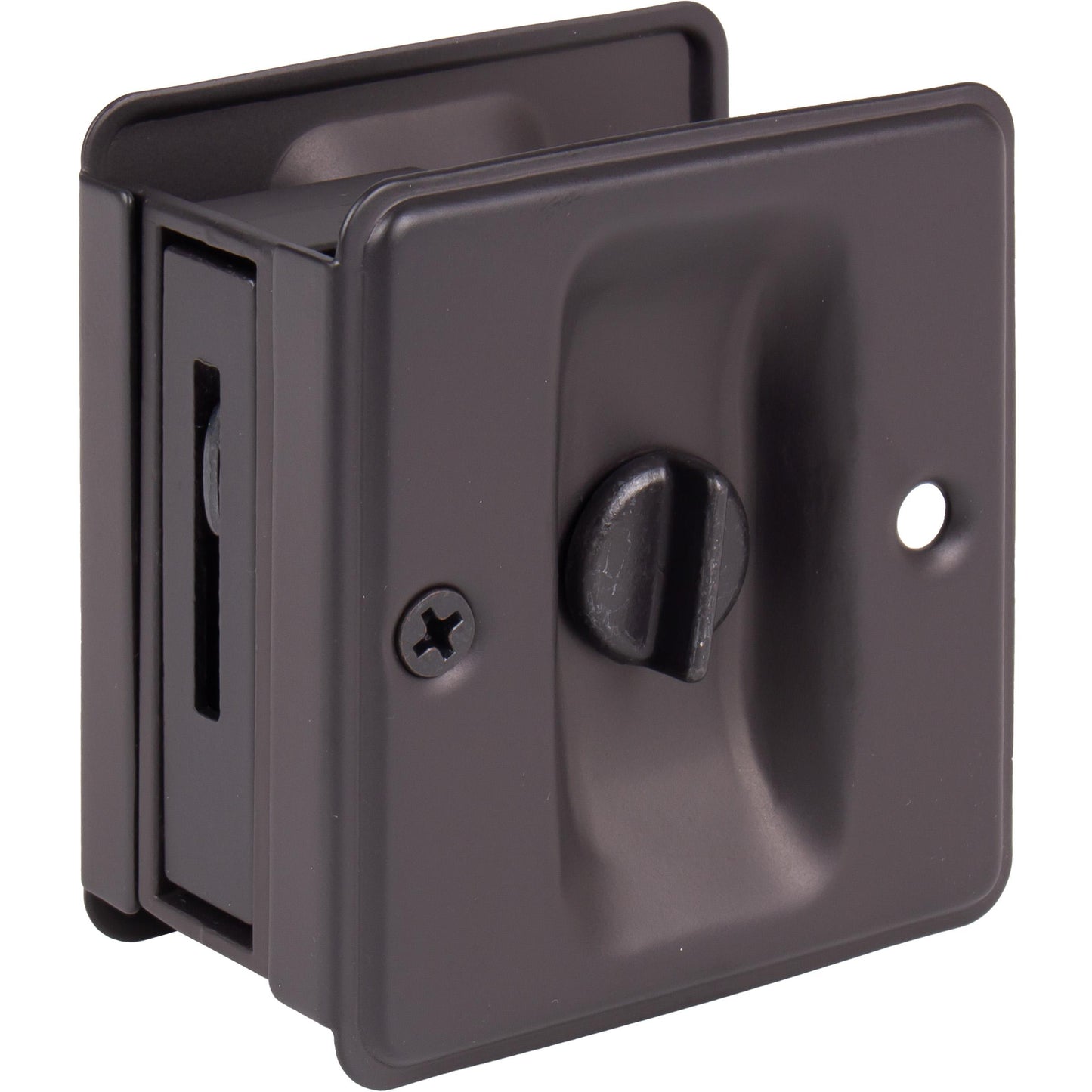 Stone Harbor Hardware Square Pocket Door Lock, Privacy Function, Oil-Rubbed Bronze