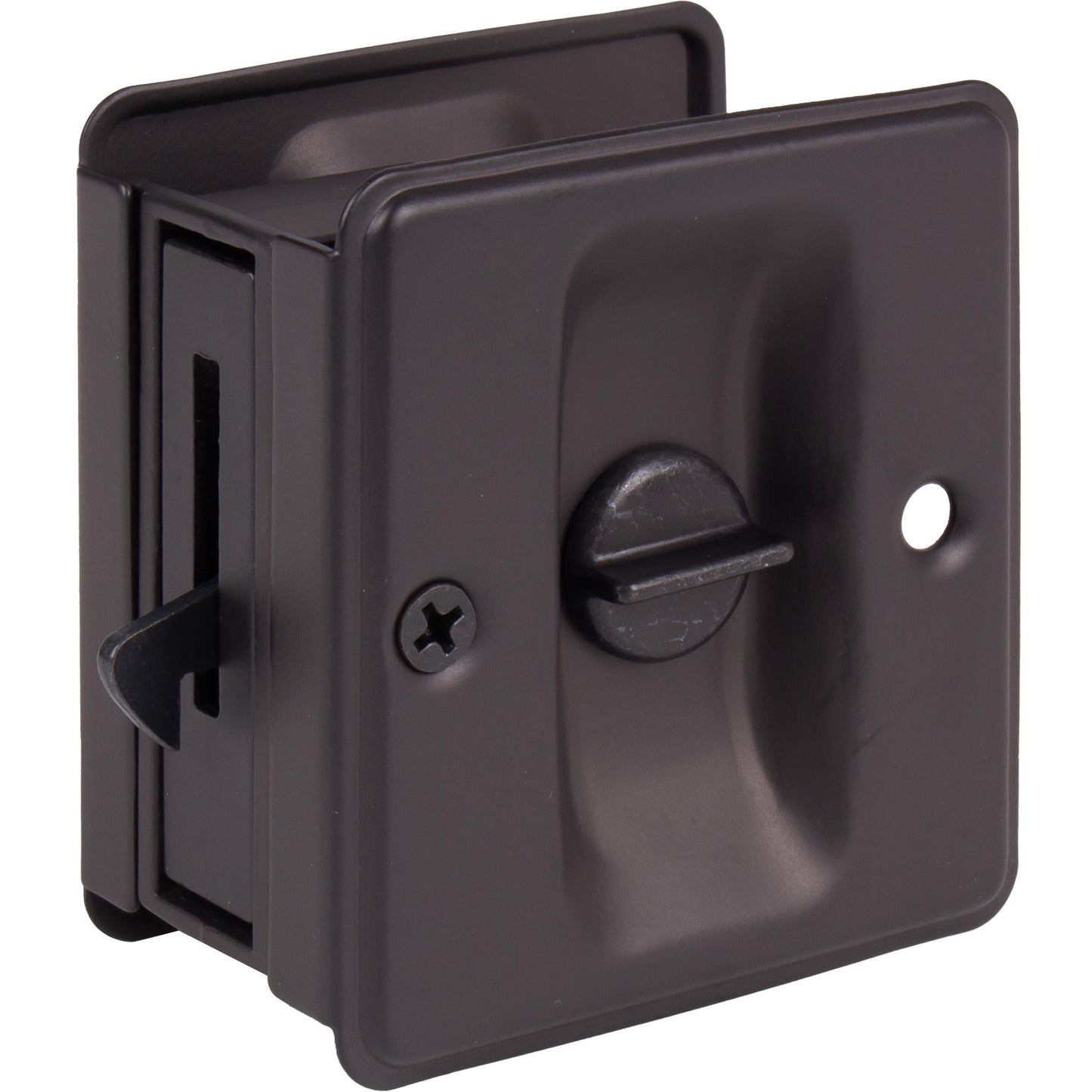 Stone Harbor Hardware Square Pocket Door Lock, Privacy Function, Oil-Rubbed Bronze