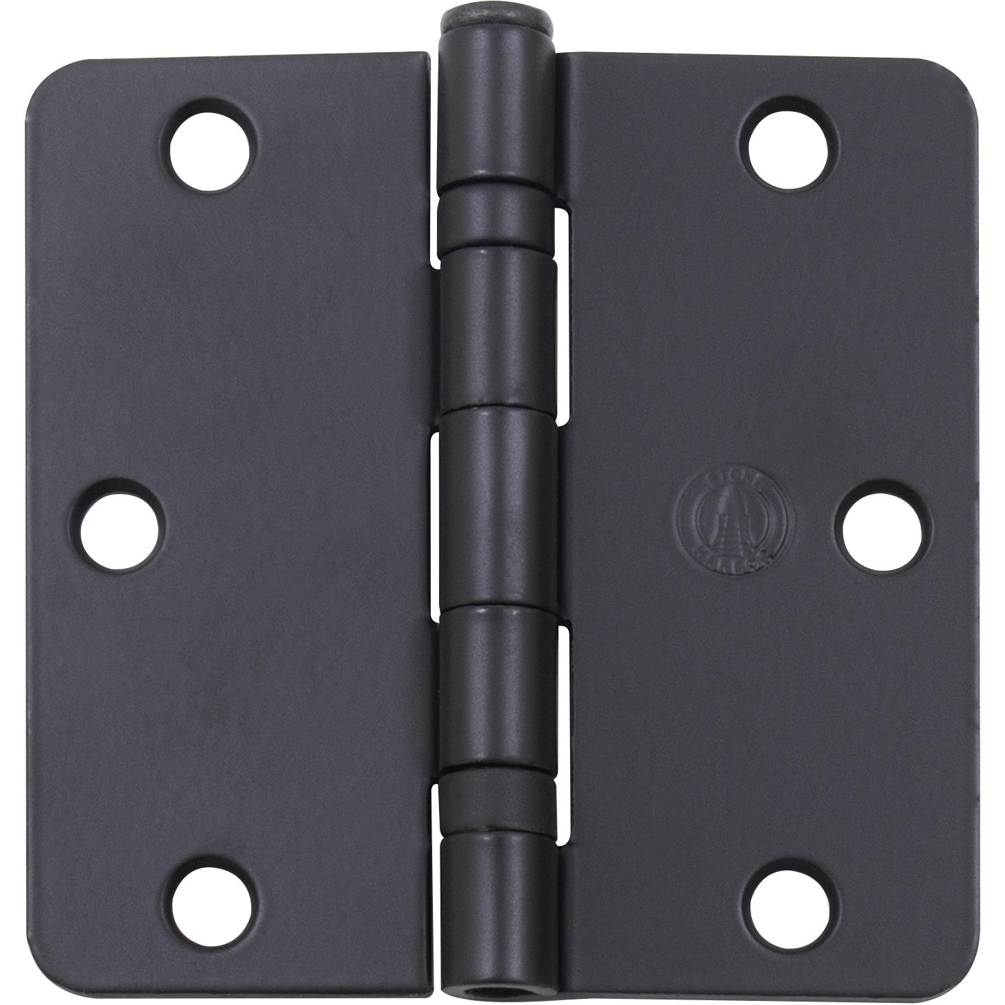 Stone Harbor Hardware 3-1/2" Ball-Bearing Door Hinges, 1/4" Radius Corner, Matte Black, 3-Pack