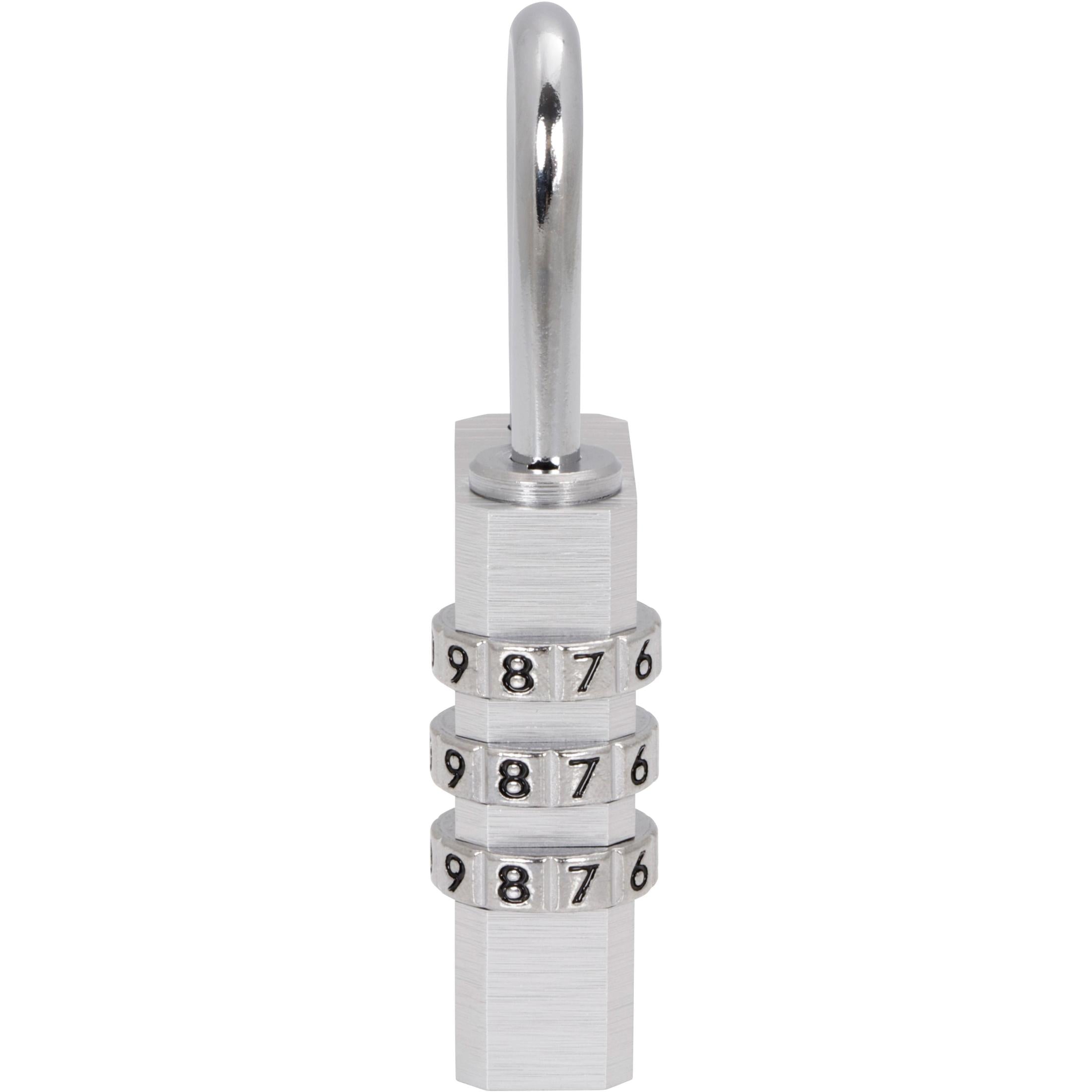Kwikset 1-1/8" Aluminum Combination Padlock with 1" Shackle, Silver