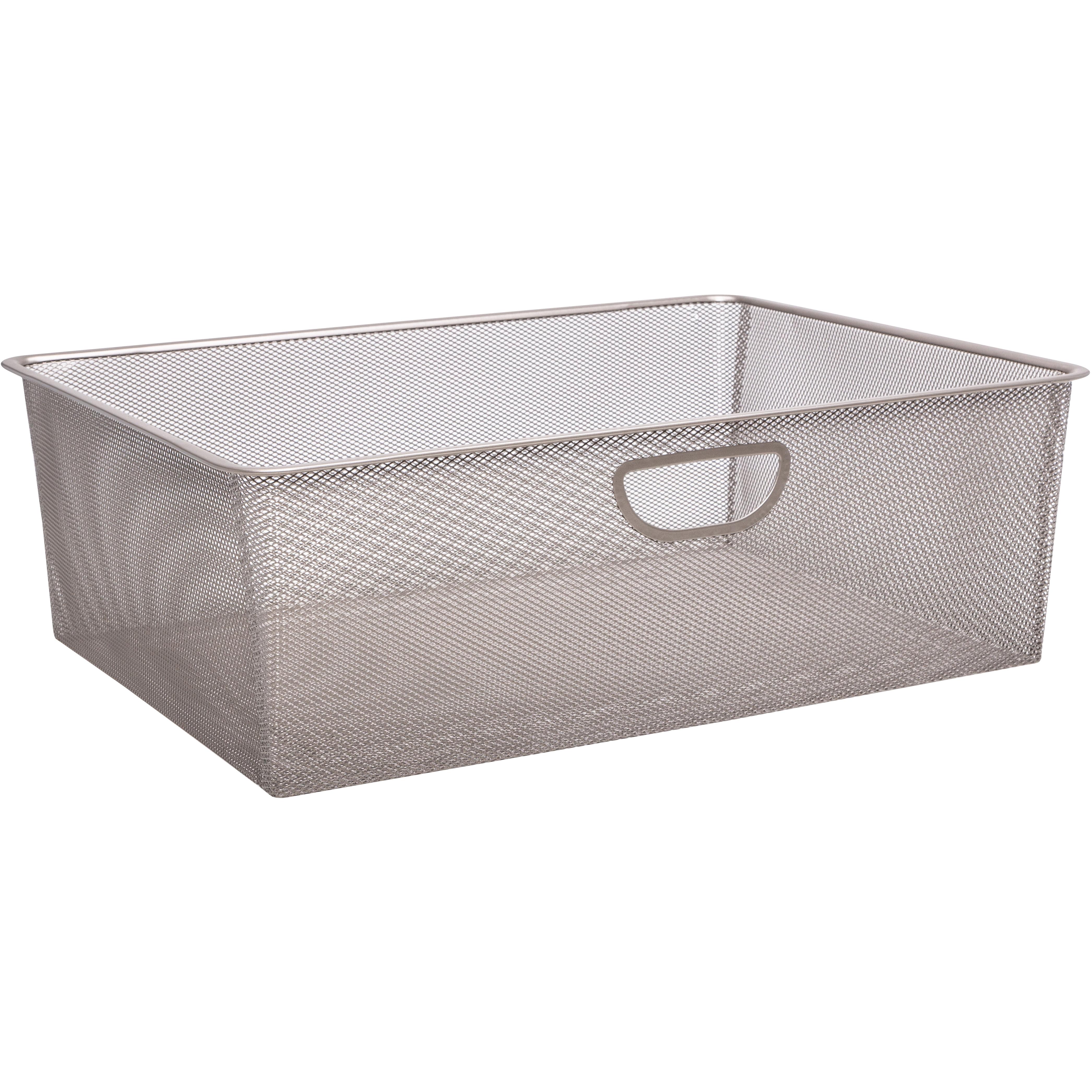 Closet Culture by Knape & Vogt 7.28 in. H x 16.65 in. W x 21.56 in. D Wire Mesh Basket in Champagne Nickel