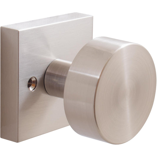 Stone Harbor Hardware Bonn Door Knob with Square Rosette, Dummy (Non-Turning) Latch, Satin Nickel