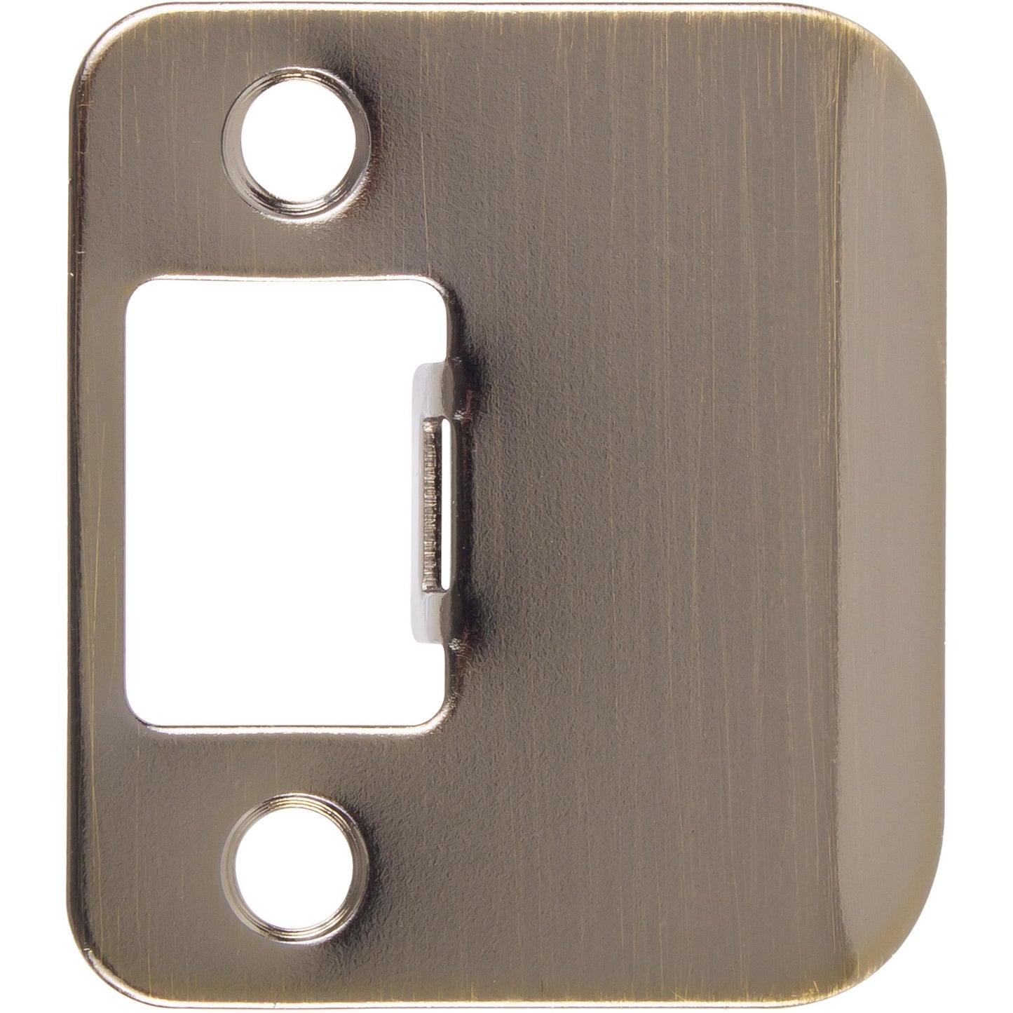 Stone Harbor Hardware Round Corner Extended Lip Strike Plate, 2-1/4" x 1-1/2", (2" Overall Length), Antique Brass